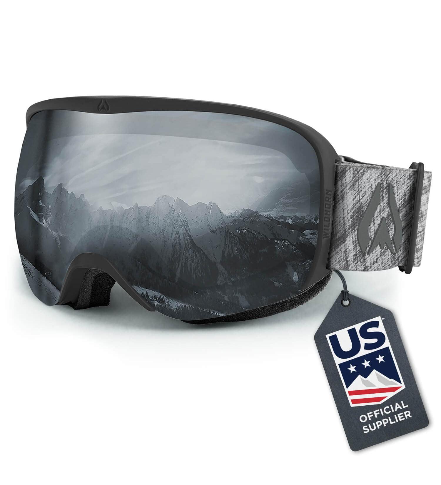 Wildhorn Cristo OTG Ski & Snowboard Goggles - US Ski Team Official Supplier - 100% UV Protection - Stealth Jet Black for Men, Women, & Youth - Buy Online on GoSupps.com