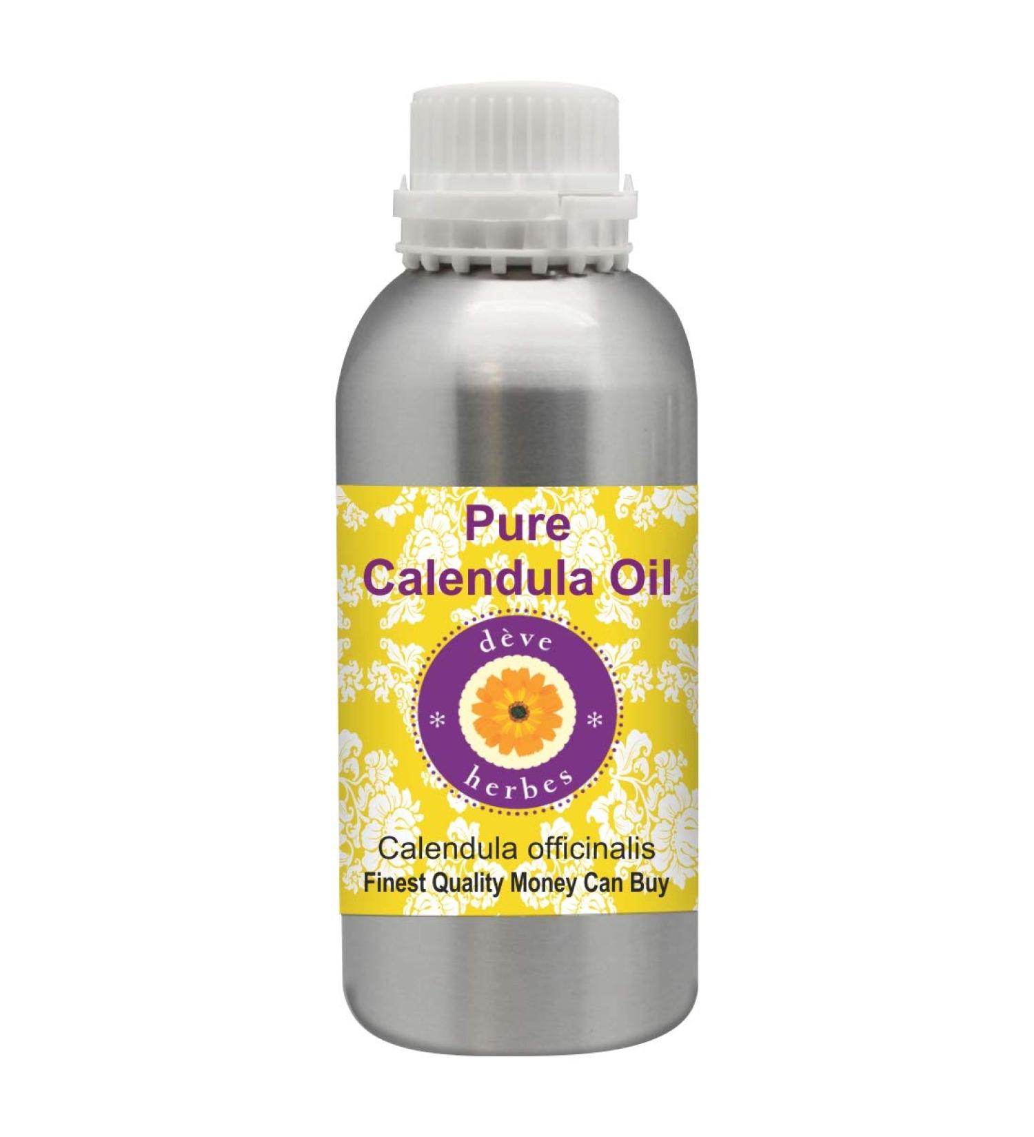 Deve Herbes Pure Calendula Oil (Calendula Officinalis) 100% Natural Therapeutic Pure Infused Oil 1250 ml (42.2 oz)