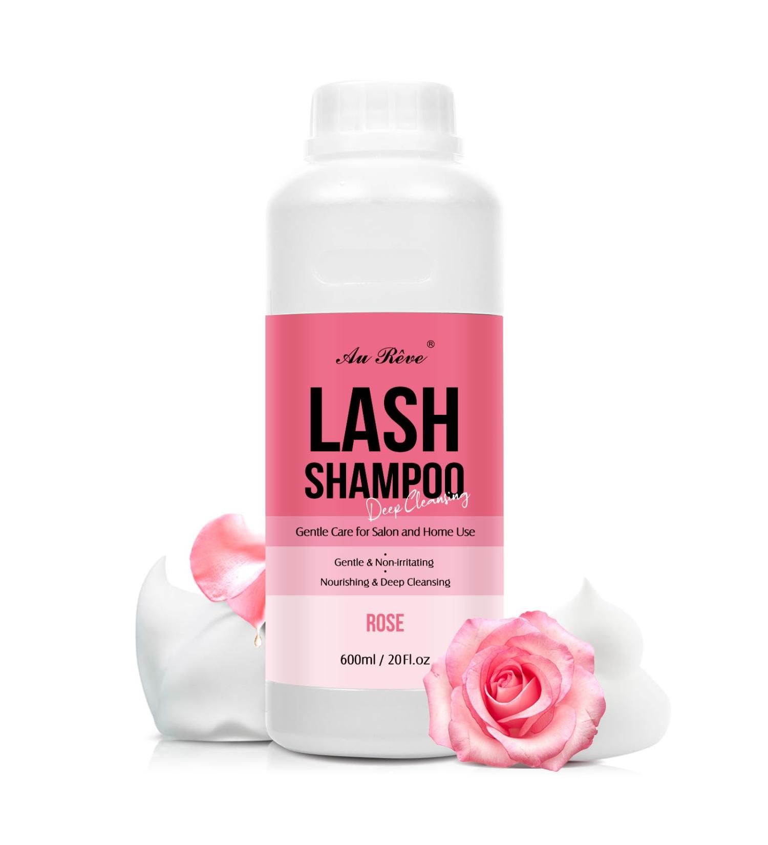 Lash Shampoo Bulk 600ml - Oil Free Eyelash Extension Cleanser | Gentle Foaming Formula for Salon & Home Care | Buy Rose Scented Shampoo Online - Buy Online on GoSupps.com