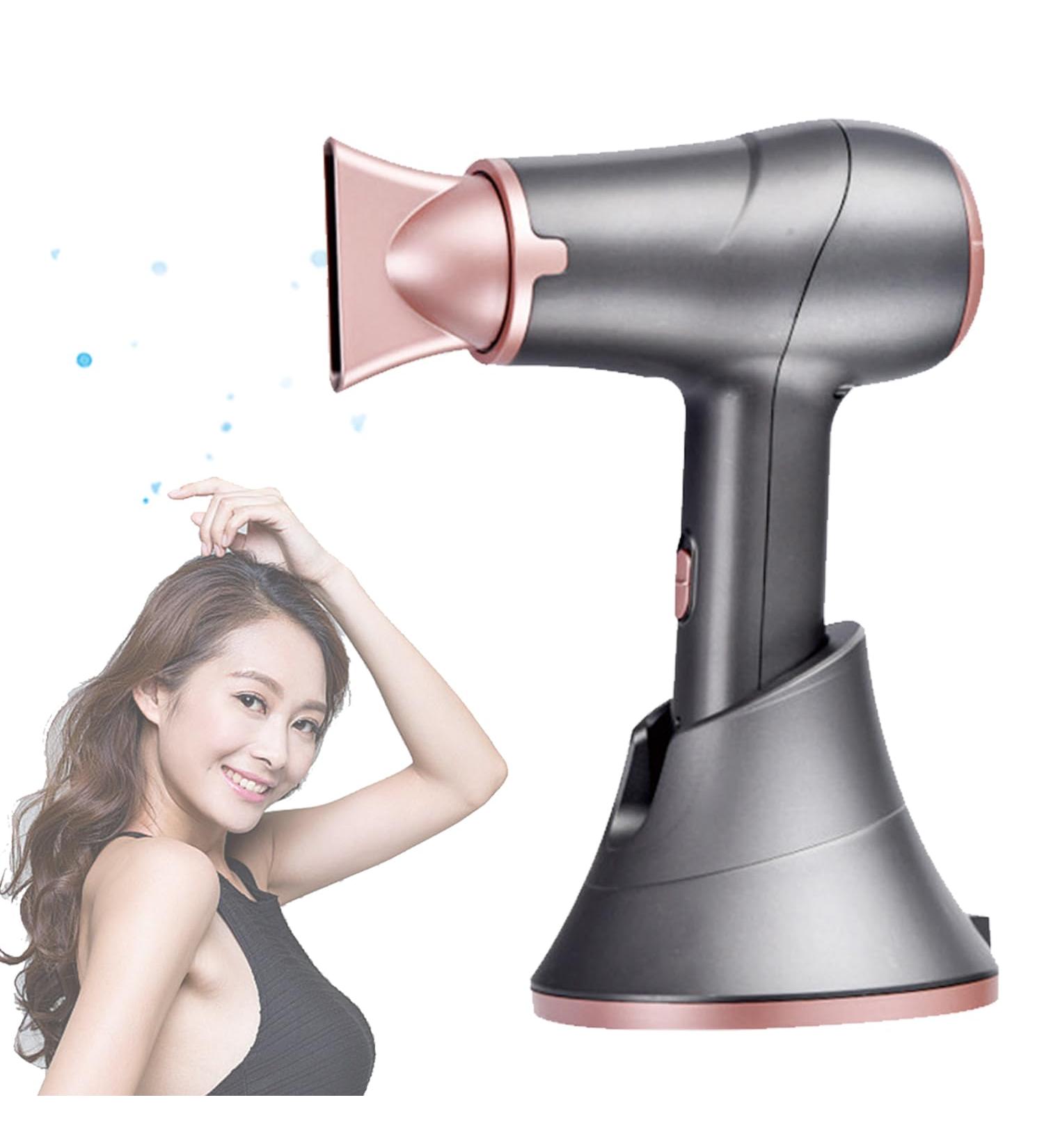 Cordless Hair Dryer with 360 Rotating Nozzle Handheld Rechargeable Hairdryer Kit w/Hot & Cold Wind Powerful Fast Dry Hair for Indoor Outdoor Salon - Buy Online on GoSupps.com