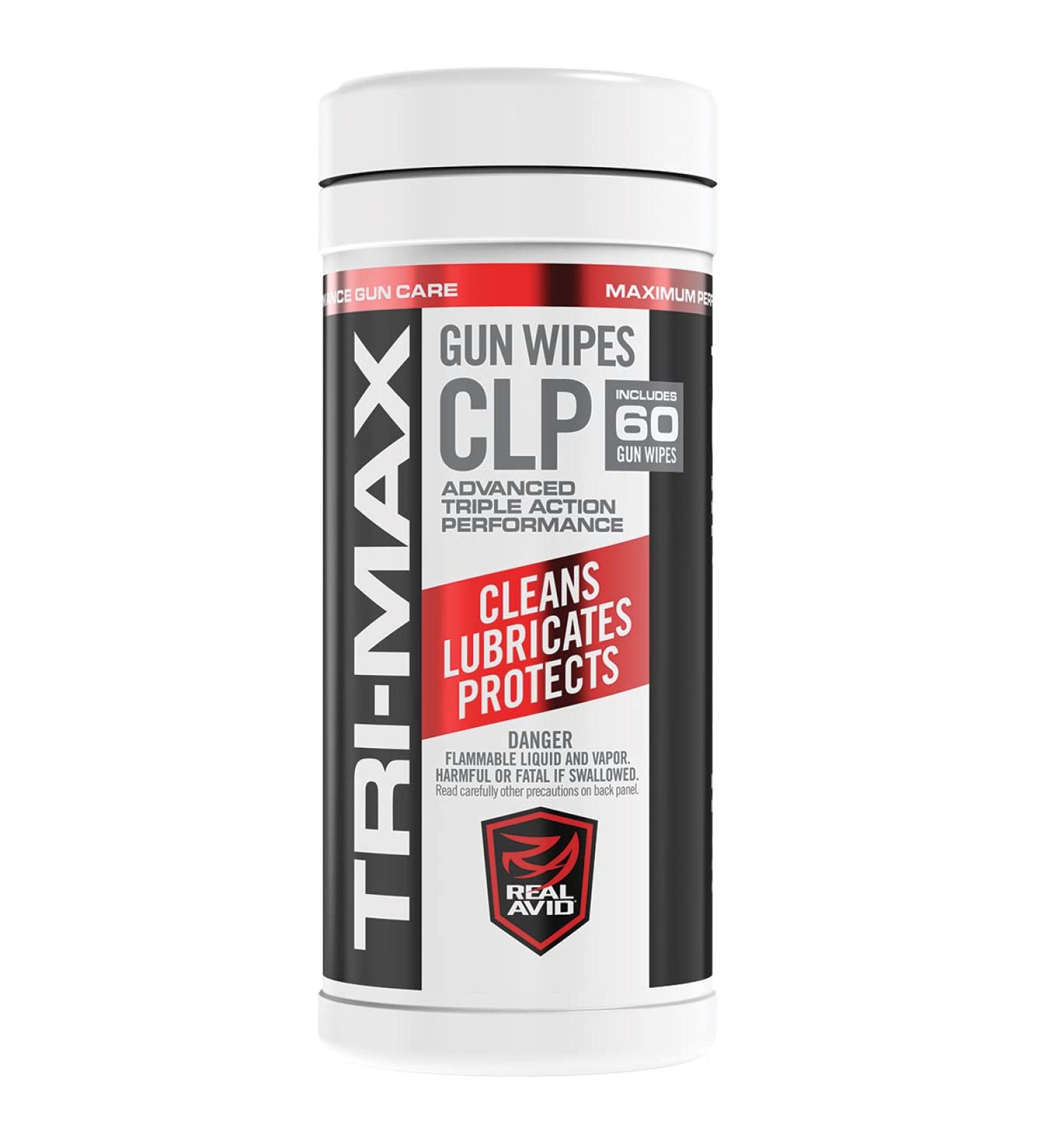 Real Avid Tri-Max CLP Gun Cleaning Wipes 60 Count - One-Step CLP Gun Cleaner, Lubricant, Rust Remover, and Protectant - Buy Online on GoSupps.com