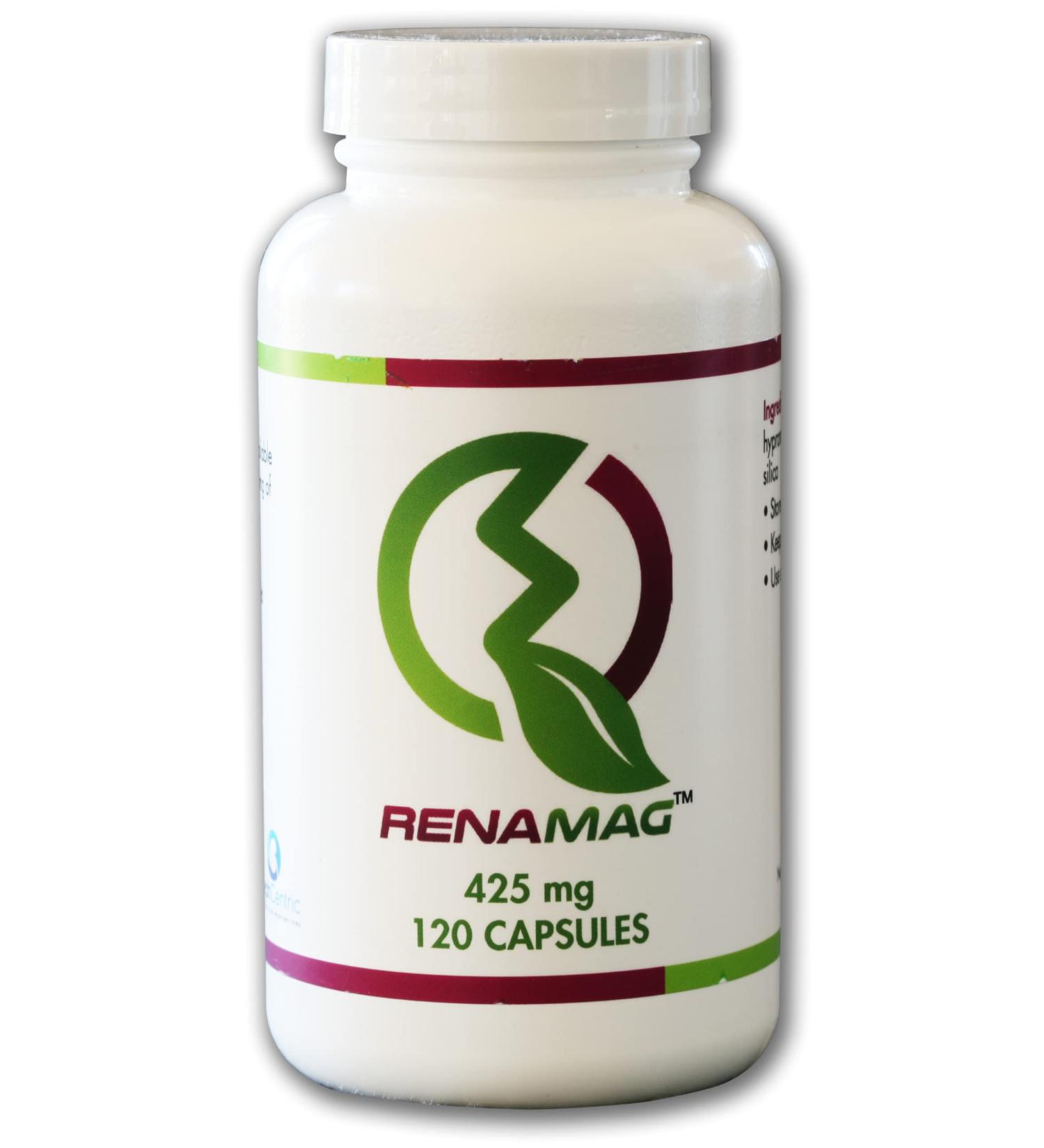 Renamag - 850 mg of GI Friendly Magnesium glycerophosphate offering 100 mg of Elemental Magnesium per dose of Two Capsules.
