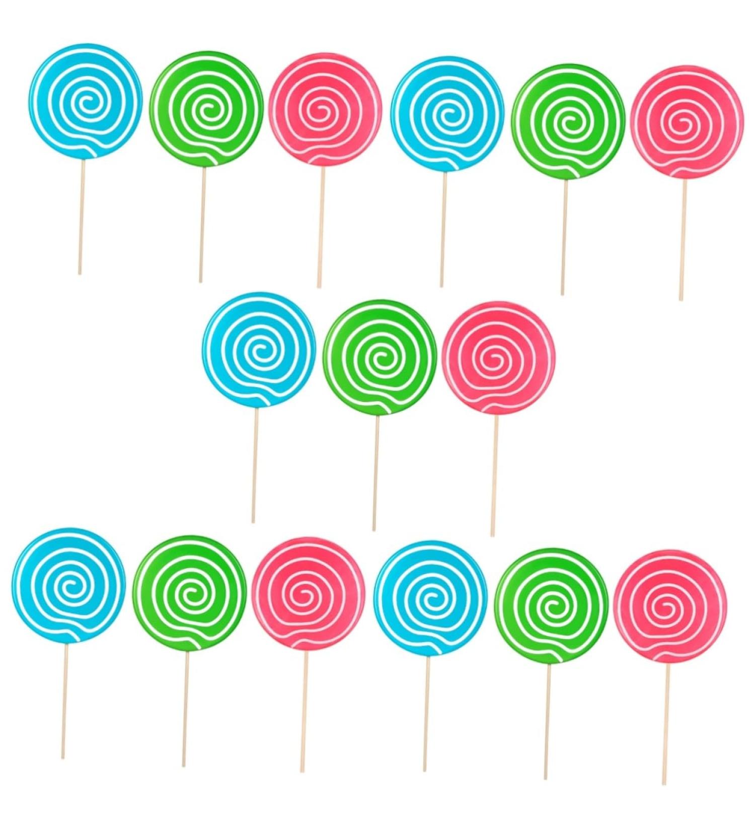 TOPBATHY 15 Pcs Lollipop Props Pink Decor Faux Candy Props Creative Photo Prop Xmas Lollipop Ornament Lollipop Cake Picks Topper Wedding Ornaments Faux Lollipop Fake Food Wood Child Crafts - Buy Online on GoSupps.com