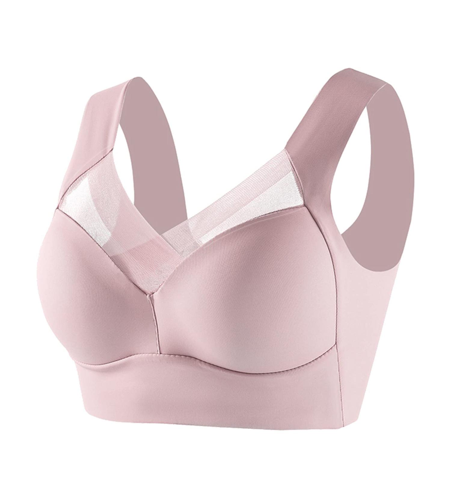 Large Size Lace Women's Bra Tank Top - Adjustable Pink Underwear No Straps Folded Side Design - Buy Online on GoSupps.com