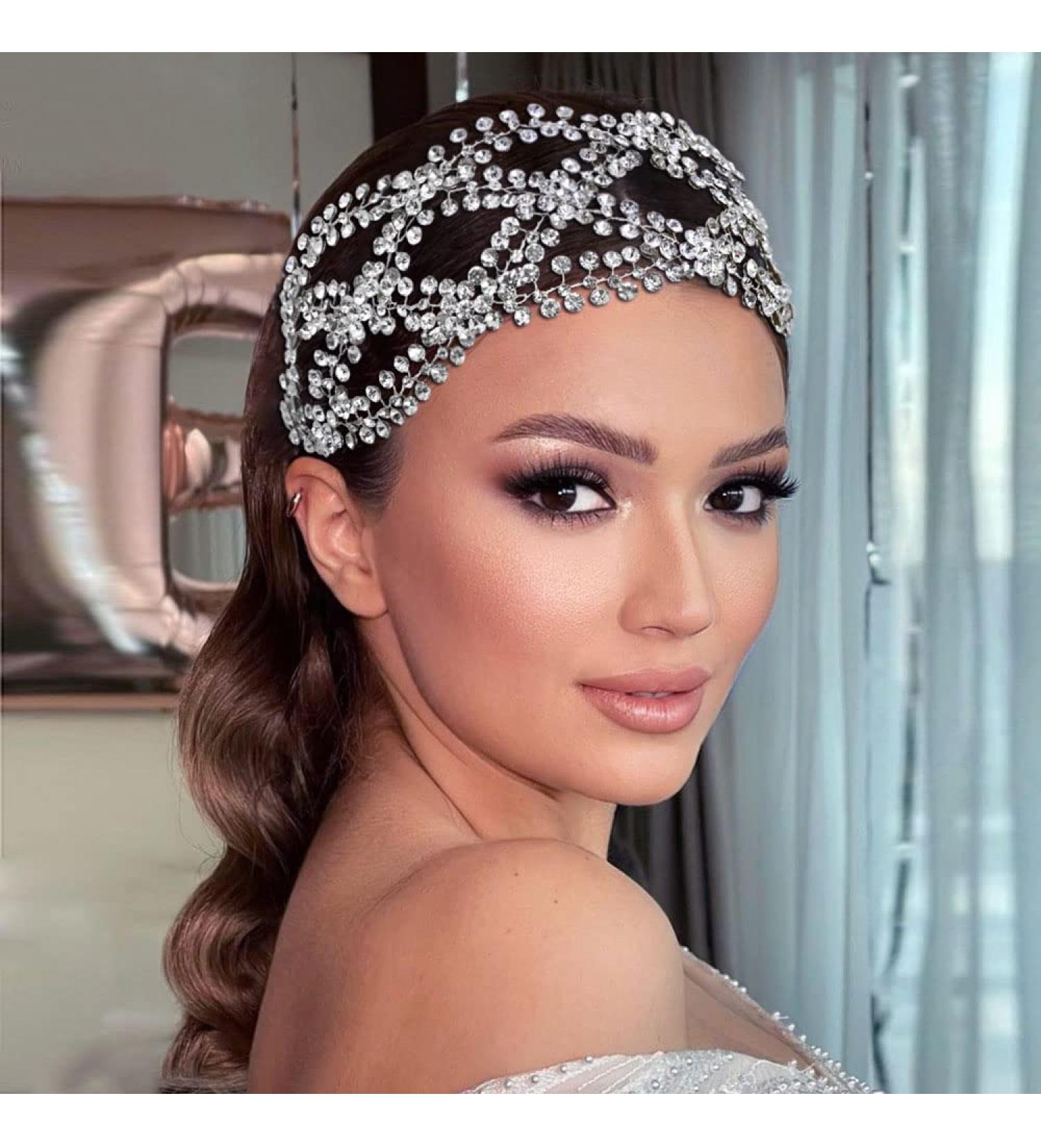 HONGMEI Rhinestone Bridal Headband - Crystal Wedding Hair Piece for Brides - Buy Online on GoSupps.com