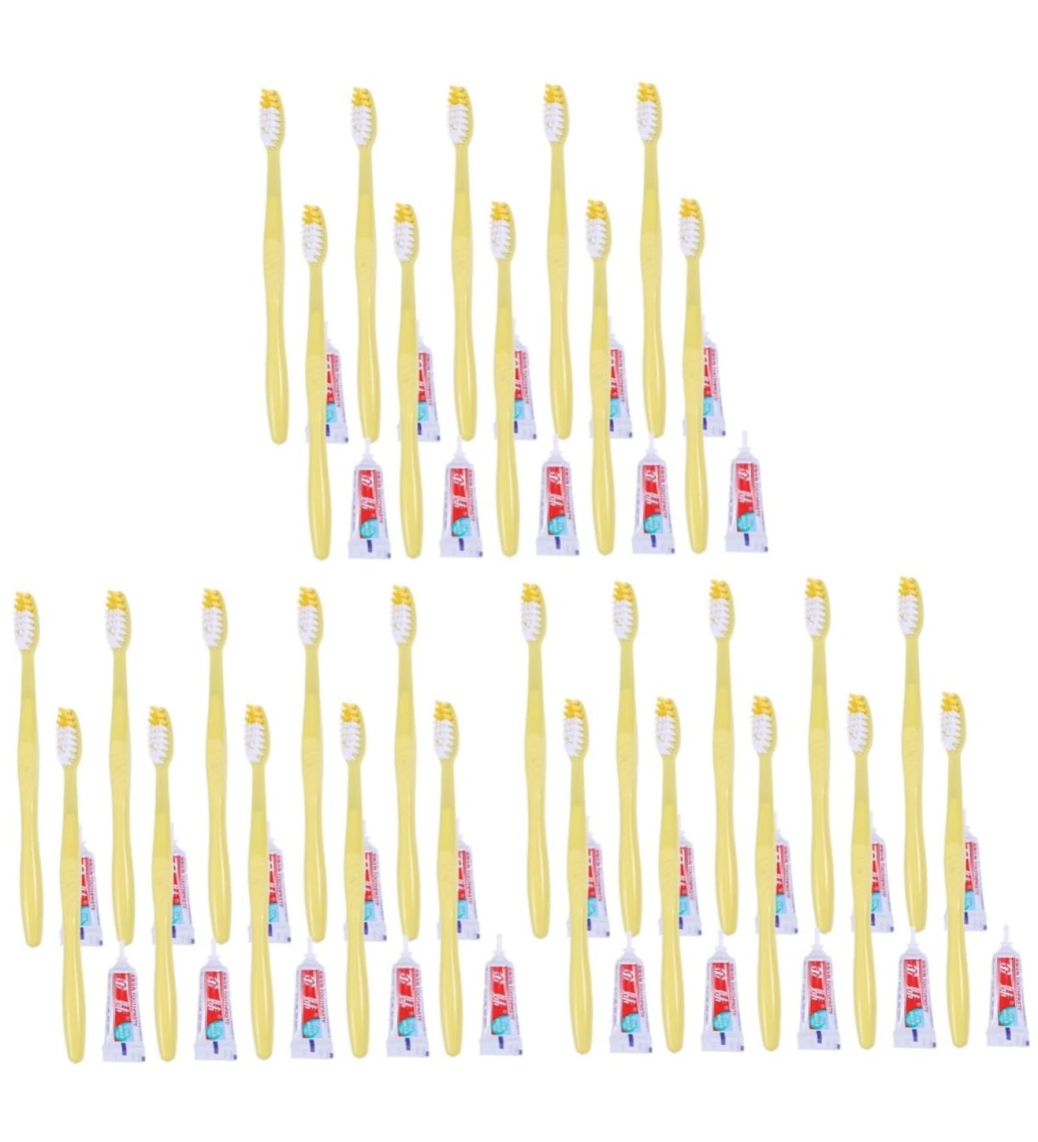 Gatuida 30 STK Bristle Toothbrush Set - Travel & Hotel Disposable Toothbrushes for Adults | Premium Travel Kit - Buy Online on GoSupps.com