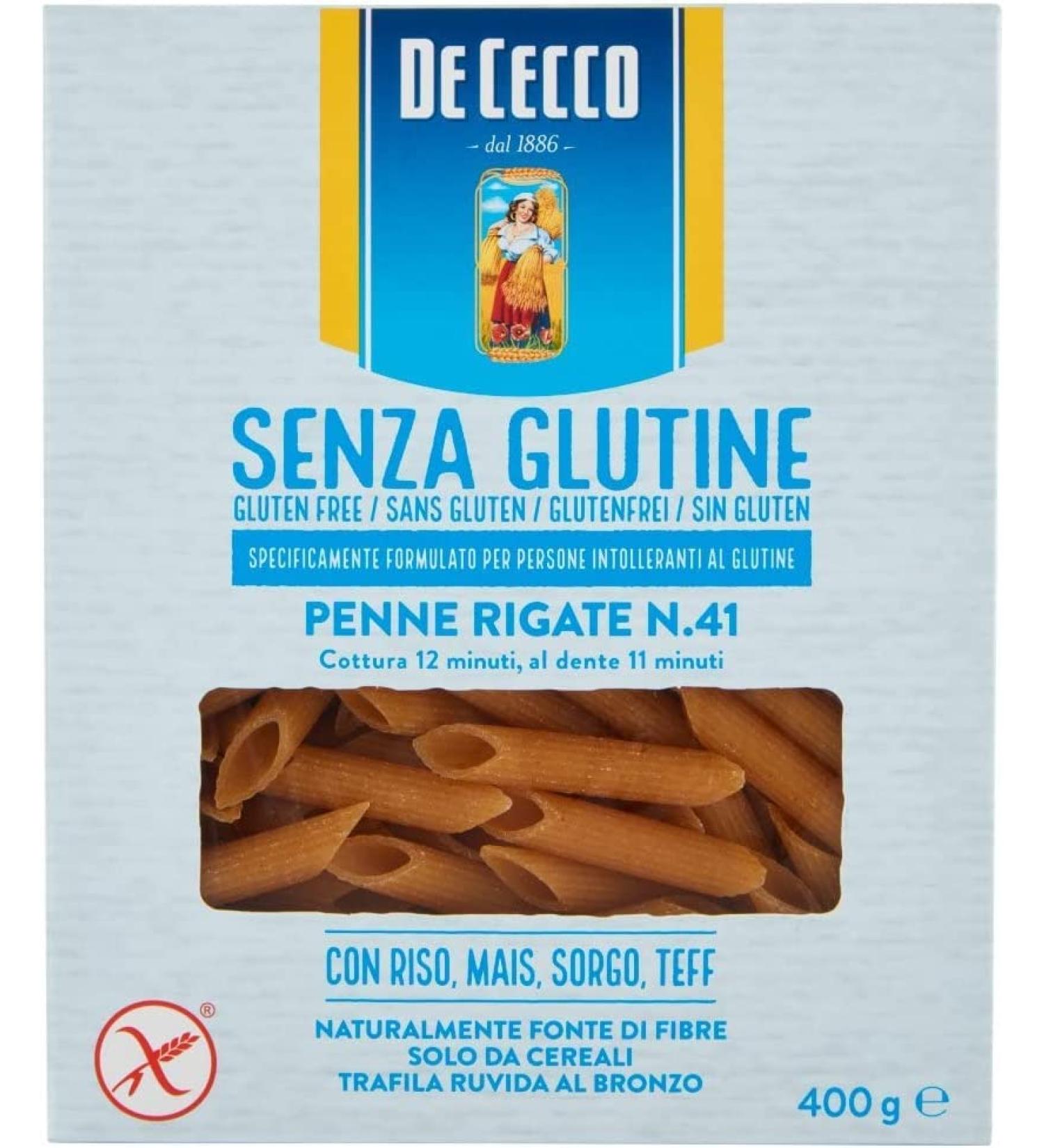  Italian Gourmet E.R. De Cecco Penne Rigate Gluten Free No 41 Gluten Free Pasta 400g + Pulp Italian Gourmet 400g - Buy Online on GoSupps.com