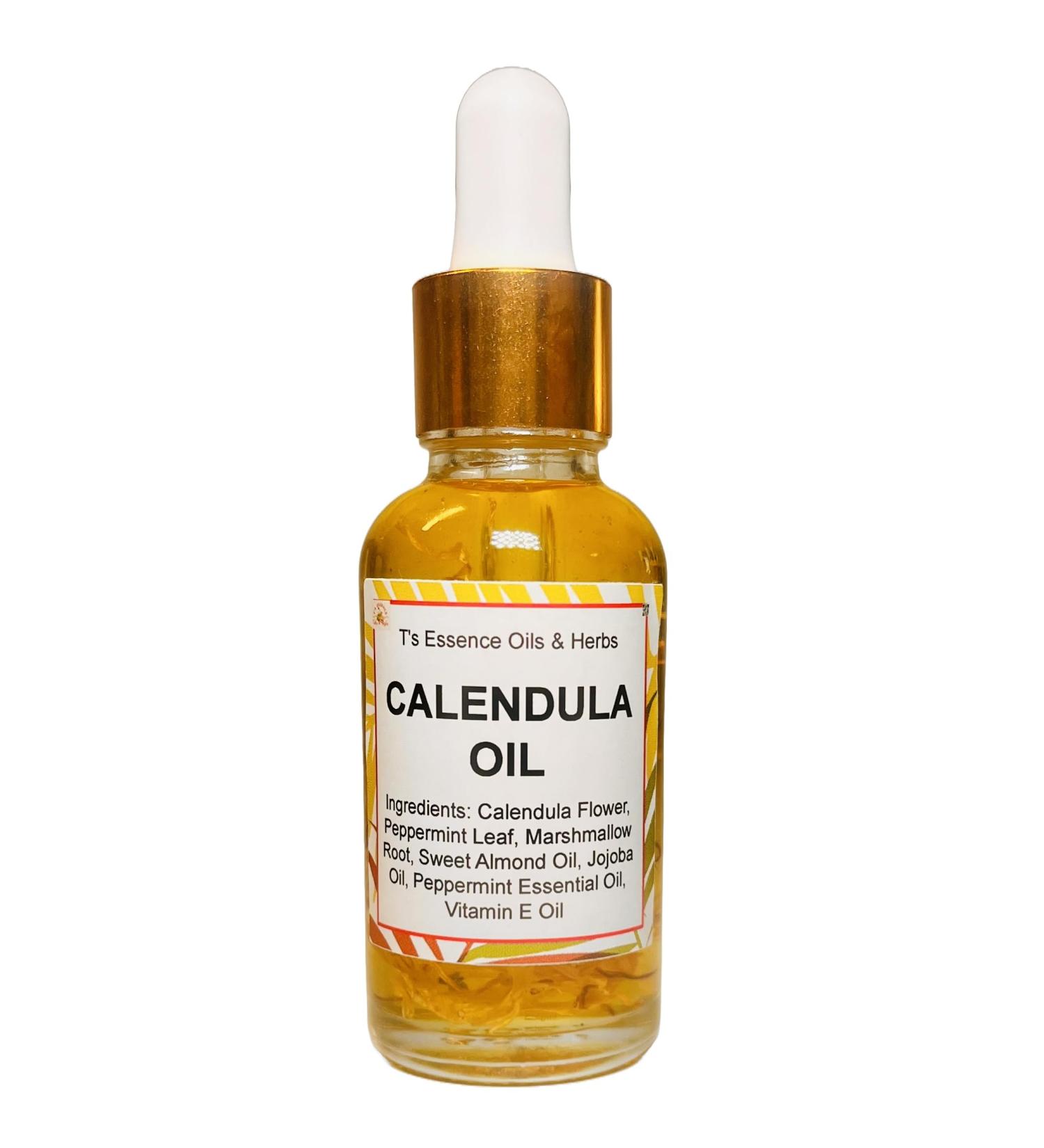 Calendula Infused Oil - 100% Pure Infused Oil Peppermint Leaf & Marshmallow Root Face Body Nails