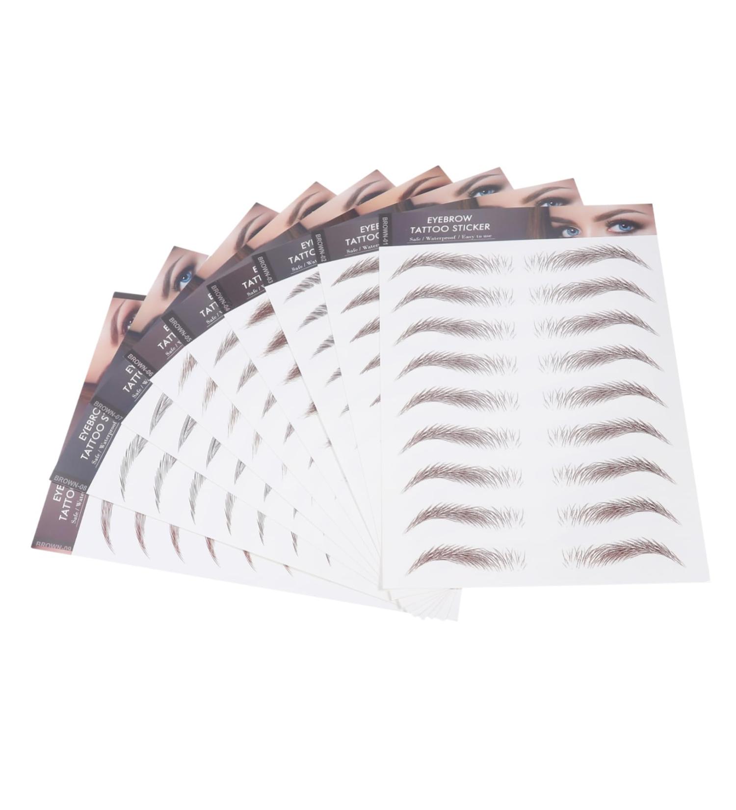 WOFASHPURET 18 Sheets Imitation Eco Eyebrow Sticker Makeup Caboodle Fake Eyebrows Decal Brown Transfer Stickers 21.5X14.5cmx2pcs Brownx2pcs - Buy Online on GoSupps.com