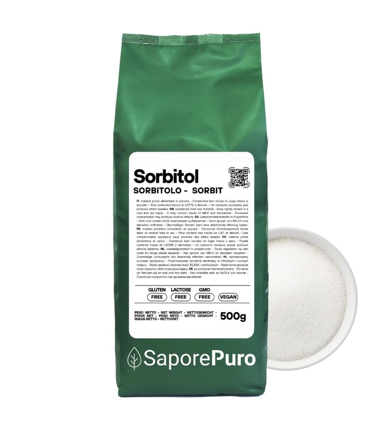 SaporePuro SORBITOL powder 500 g - alternative sugar with low glycemic index - Buy Online on GoSupps.com