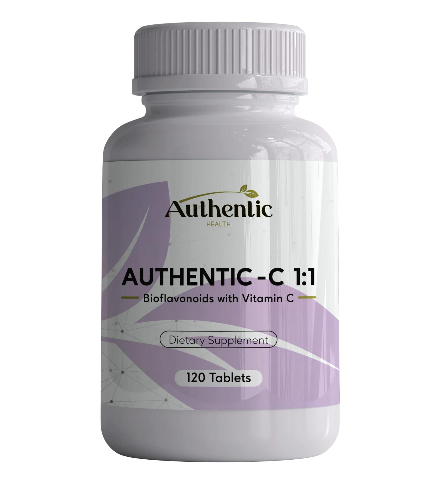 Authentic C 1:1 Bioflavonoids with Vitamin C 120 Tablets Kosher Certified