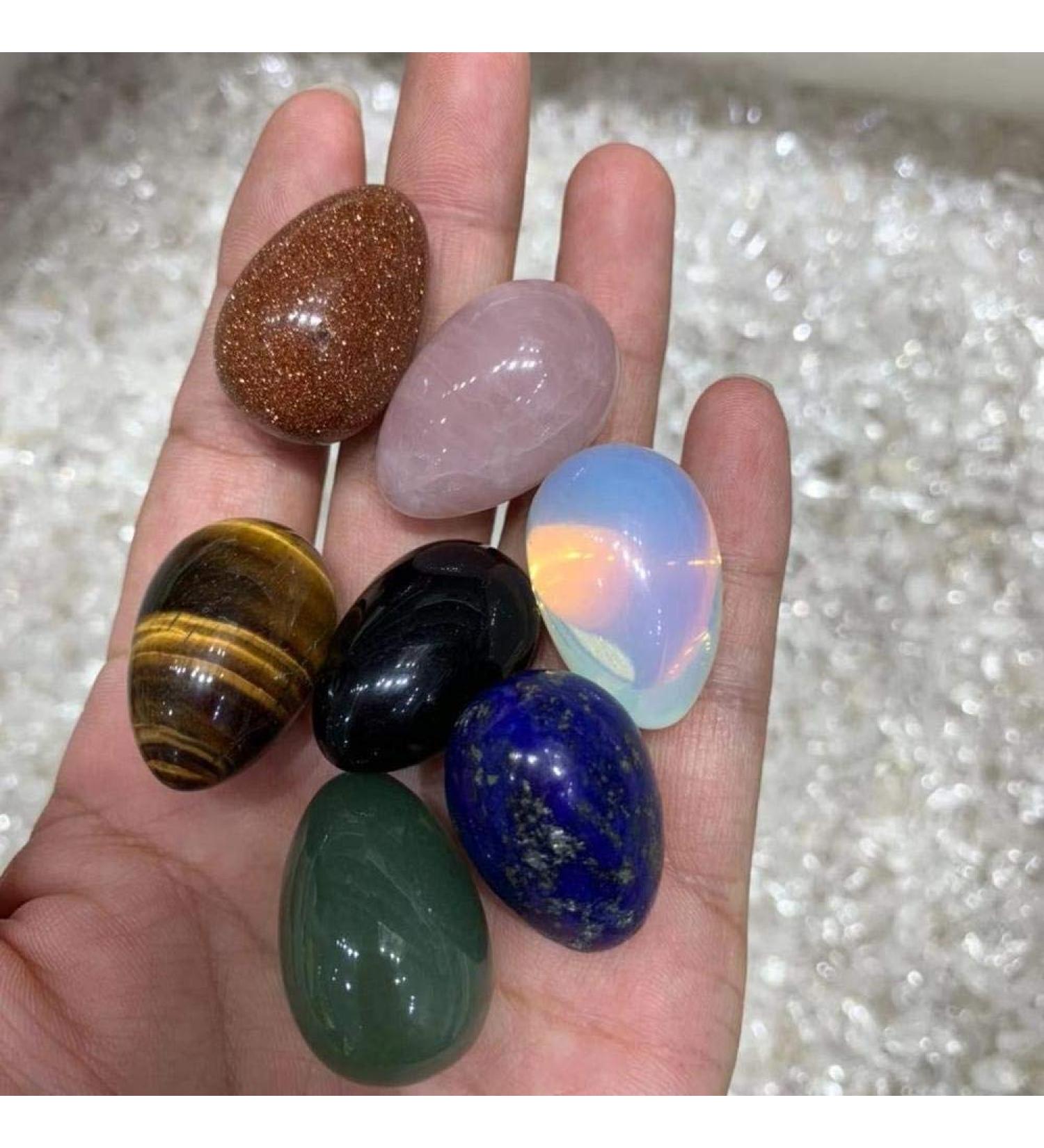 7Pcs Natural Gemstone Crystal Eggs Collectors Pack Reiki Stone Mineral Specimen - Buy Online on GoSupps.com
