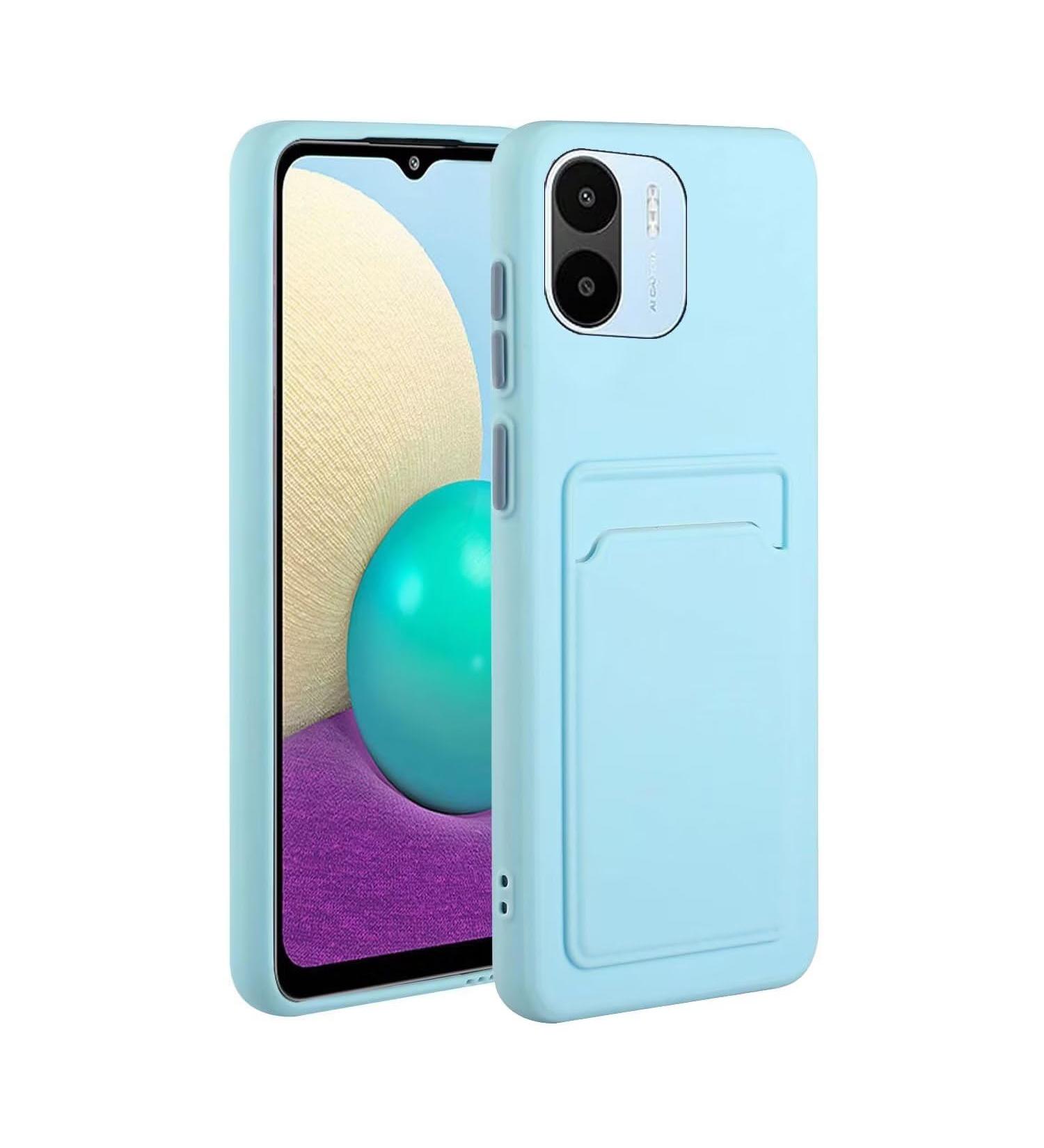 Buy Tivenfezk Nadoli Ultra Thin Silicone Case for Xiaomi Redmi A1 - Shockproof Scratch-Resistant TPU Wallet Cover with Credit Card Holder - Blue - Buy Online on GoSupps.com