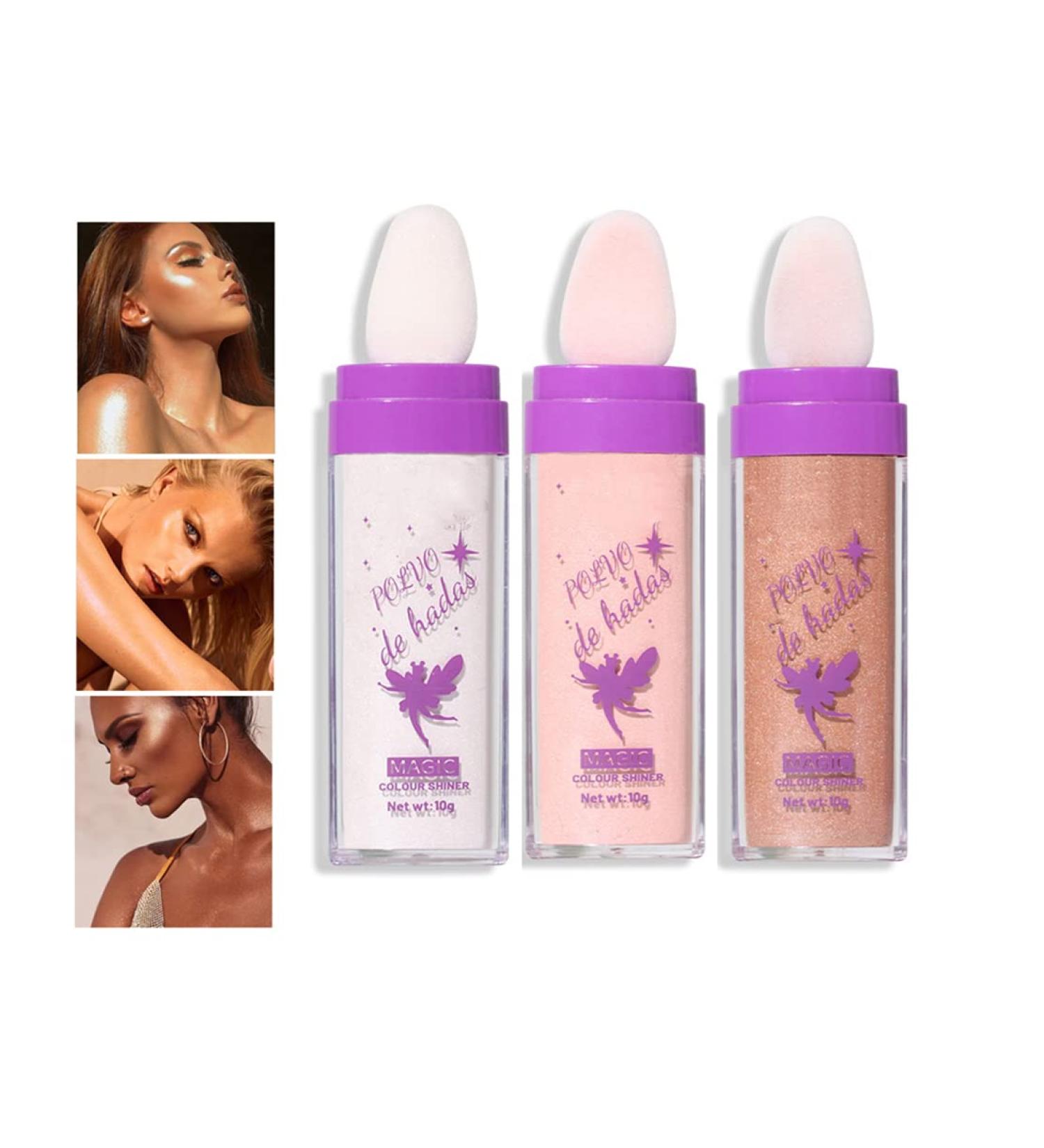  HADAVAKA Face Brightening Glitter Makeup Powder Body Makeup Stick Body Brightening Powder Body Brightening Glitter Taper Powder (3pcs) - Buy Online on GoSupps.com