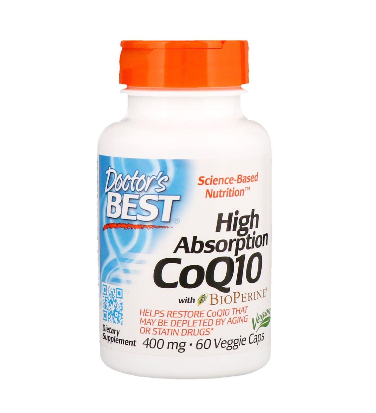 High Absorption CoQ10 400mg | 60 Vgc | Doctors Best | Boost Energy & Heart Health - Buy Now - Buy Online on GoSupps.com