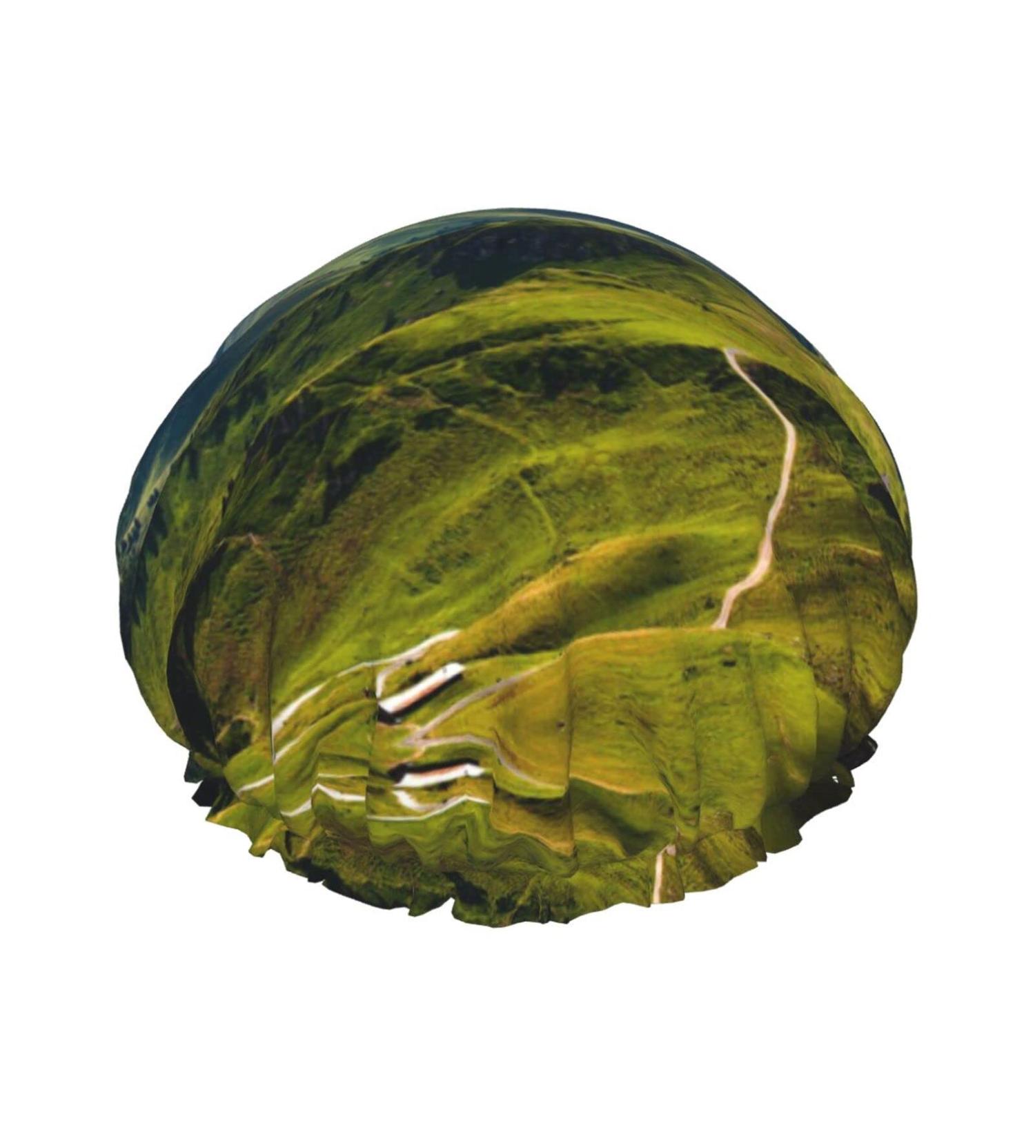 Mountains Green Printed Shower Cap for Women - Waterproof & Fits All Head Sizes - Buy Online on GoSupps.com