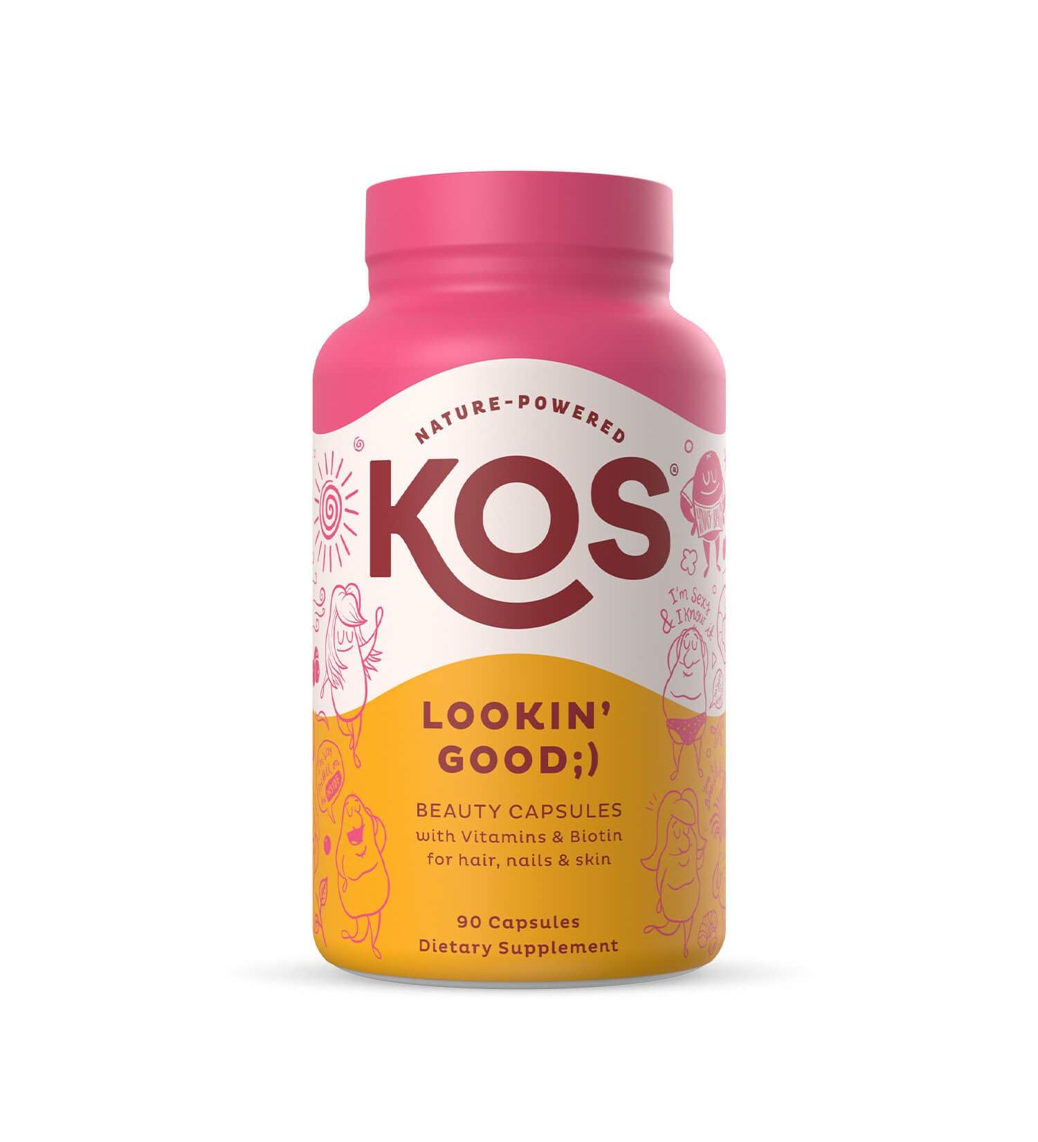 KOS Lookin Good Beauty Capsules - 90 Nutrient-Rich Capsules for Radiant Skin - Buy Online on GoSupps.com