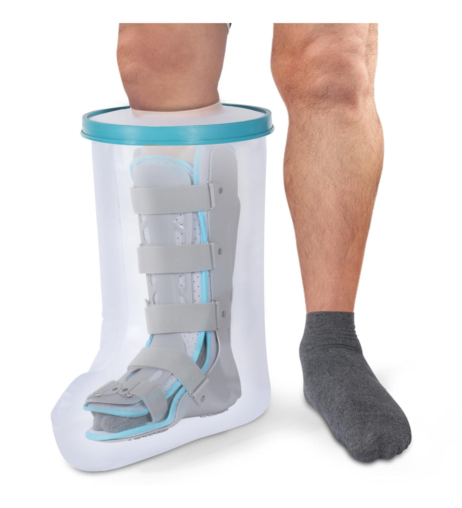 VESKIMER Extra Wide Waterproof Leg Cast Cover for Shower Adult XL - Reusable Watertight Foot Protector - Perfect Fit for Leg, Foot, Ankle - Buy Online on GoSupps.com