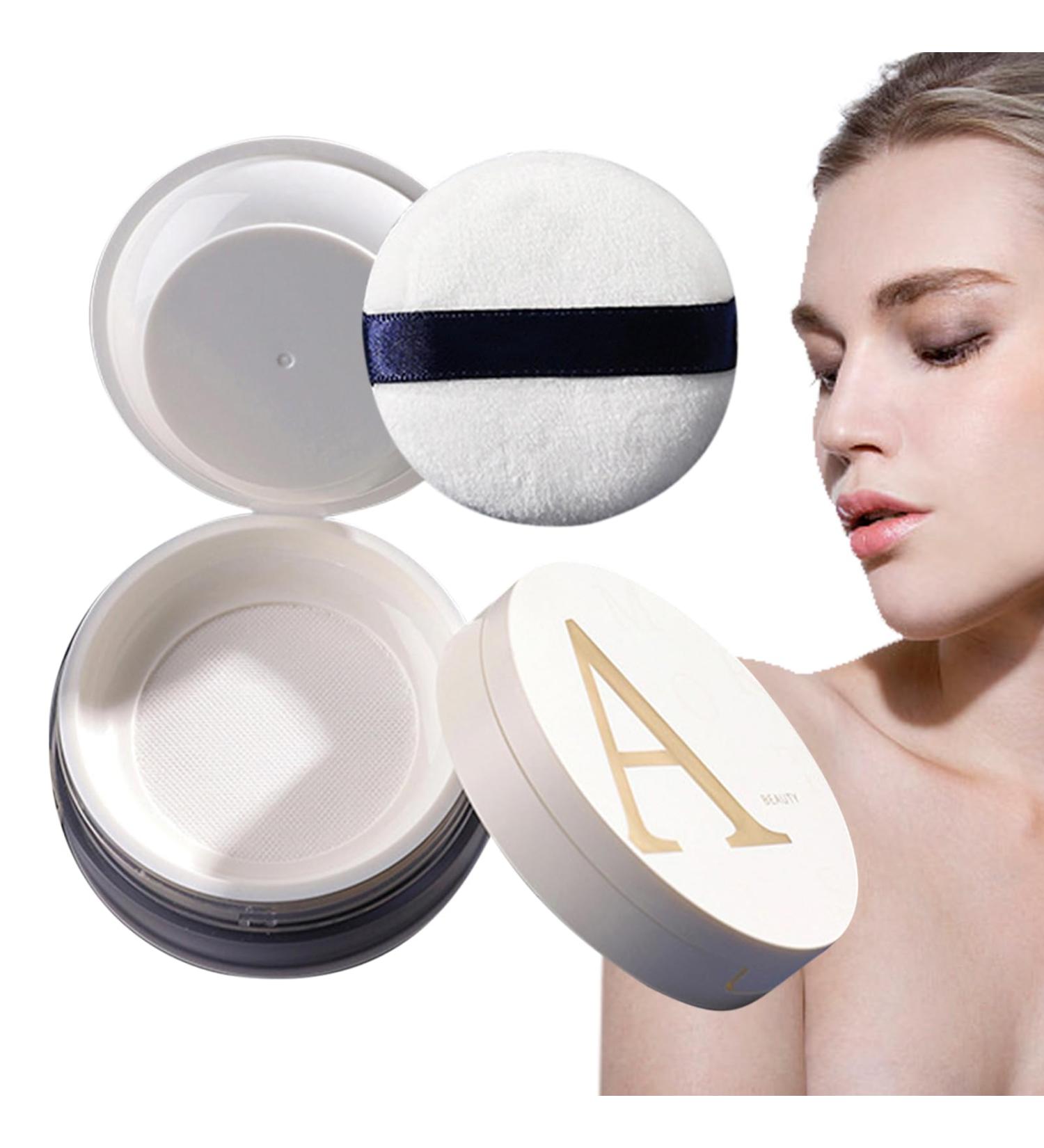 Setting Powder - Long Lasting Waterproof Face Powder Bulk with Brush | Translucent Light Finish Powder Makeup Minimizes Pores & Blemishes - Buy Online on GoSupps.com