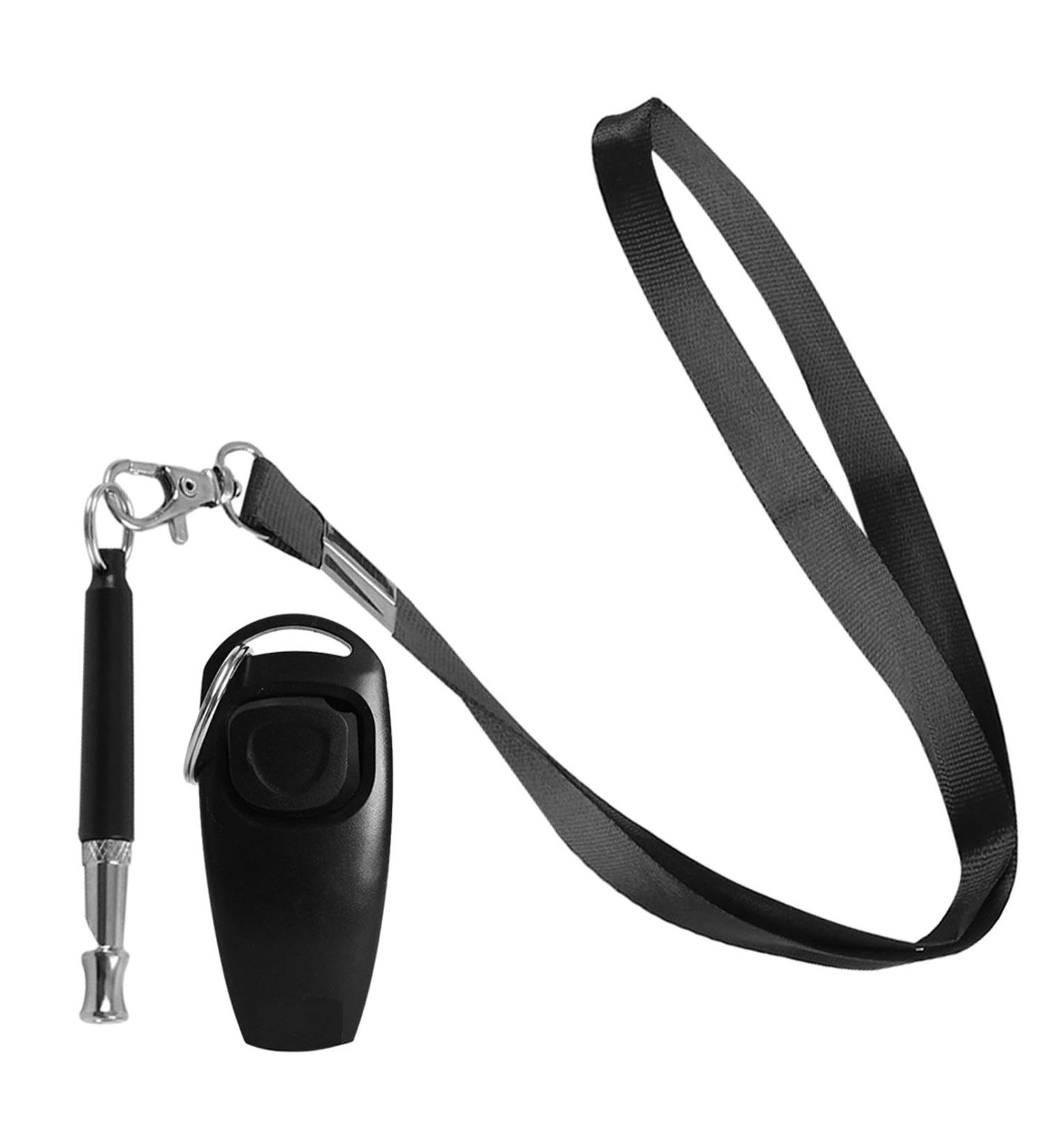 DSFSAEG 2 Pcs Dog Whistle Dog Training Clicker High Frequency Portable Training Clicker with Wrist Strap for Recall Cat Dog Horse Training Pet Training Aid Tools Black - Buy Online on GoSupps.com