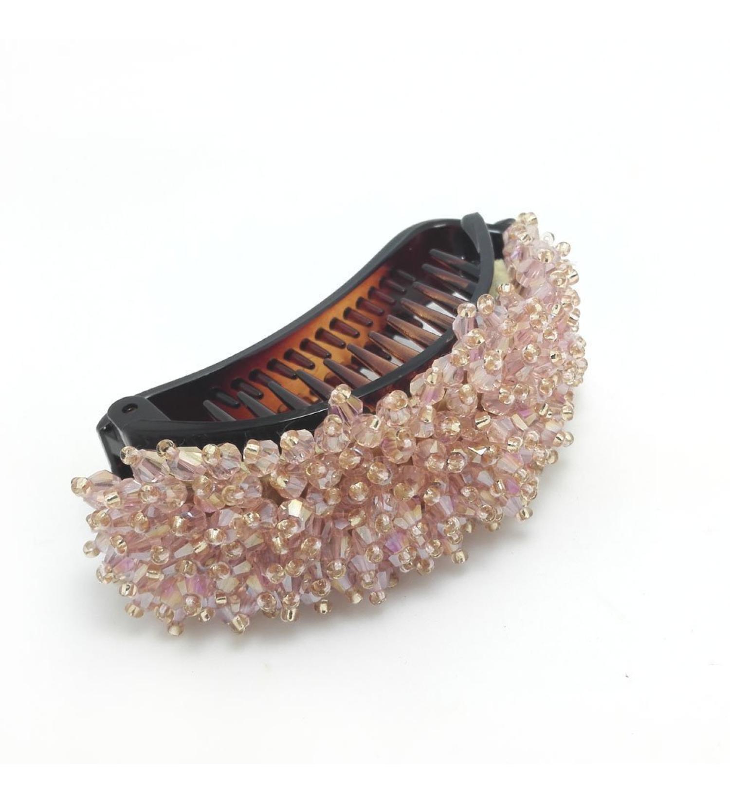 Meilliwish Small Beads Lady Hair Clip (H11) - Pink | Stylish Hair Accessory for Women | Shop Internationally - Buy Online on GoSupps.com