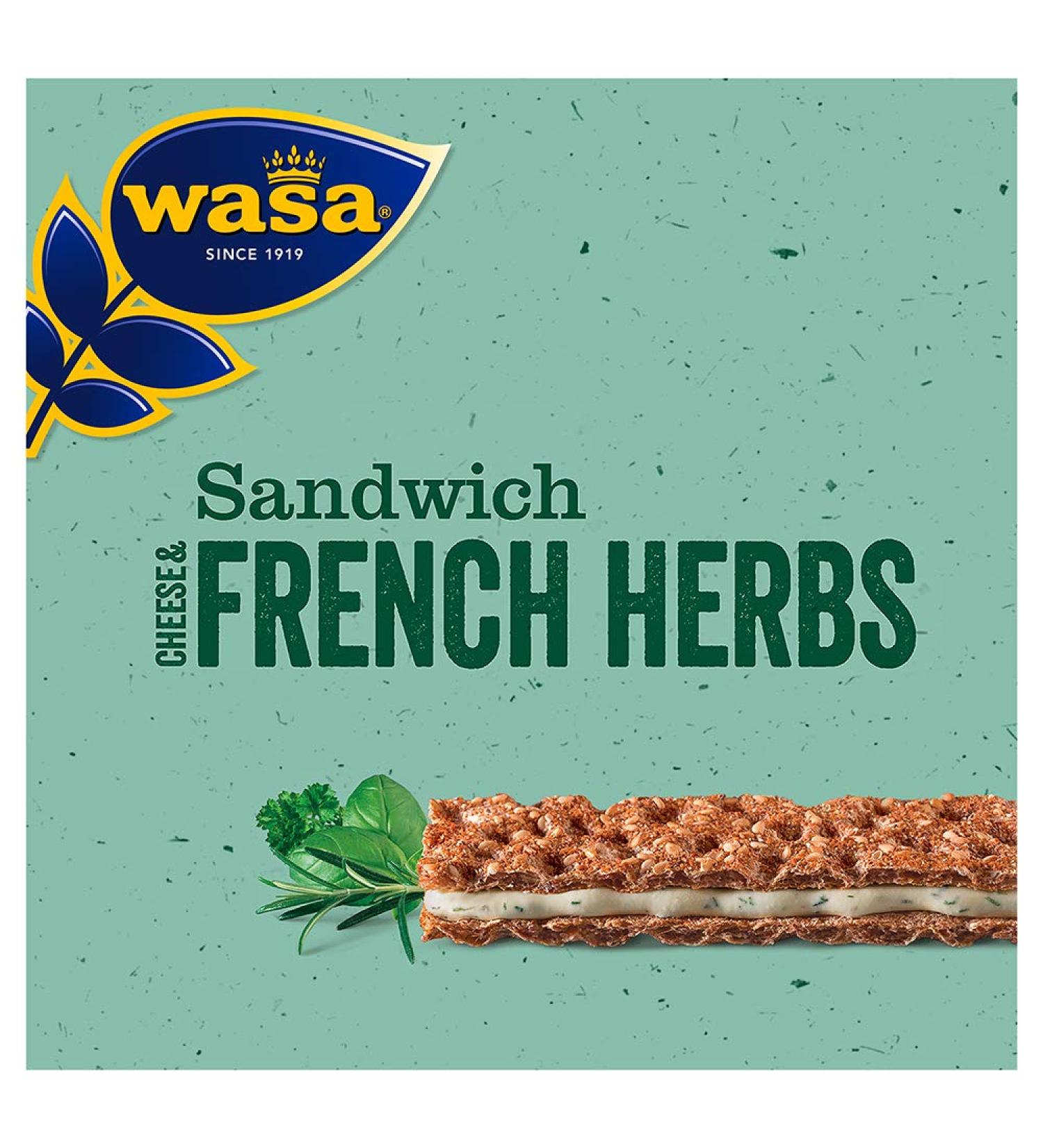 Buy Wasa Crispbread Sandwich Cheese & Fine Herbs - 12 Pack (30g each) | International Shipping Available - Buy Online on GoSupps.com