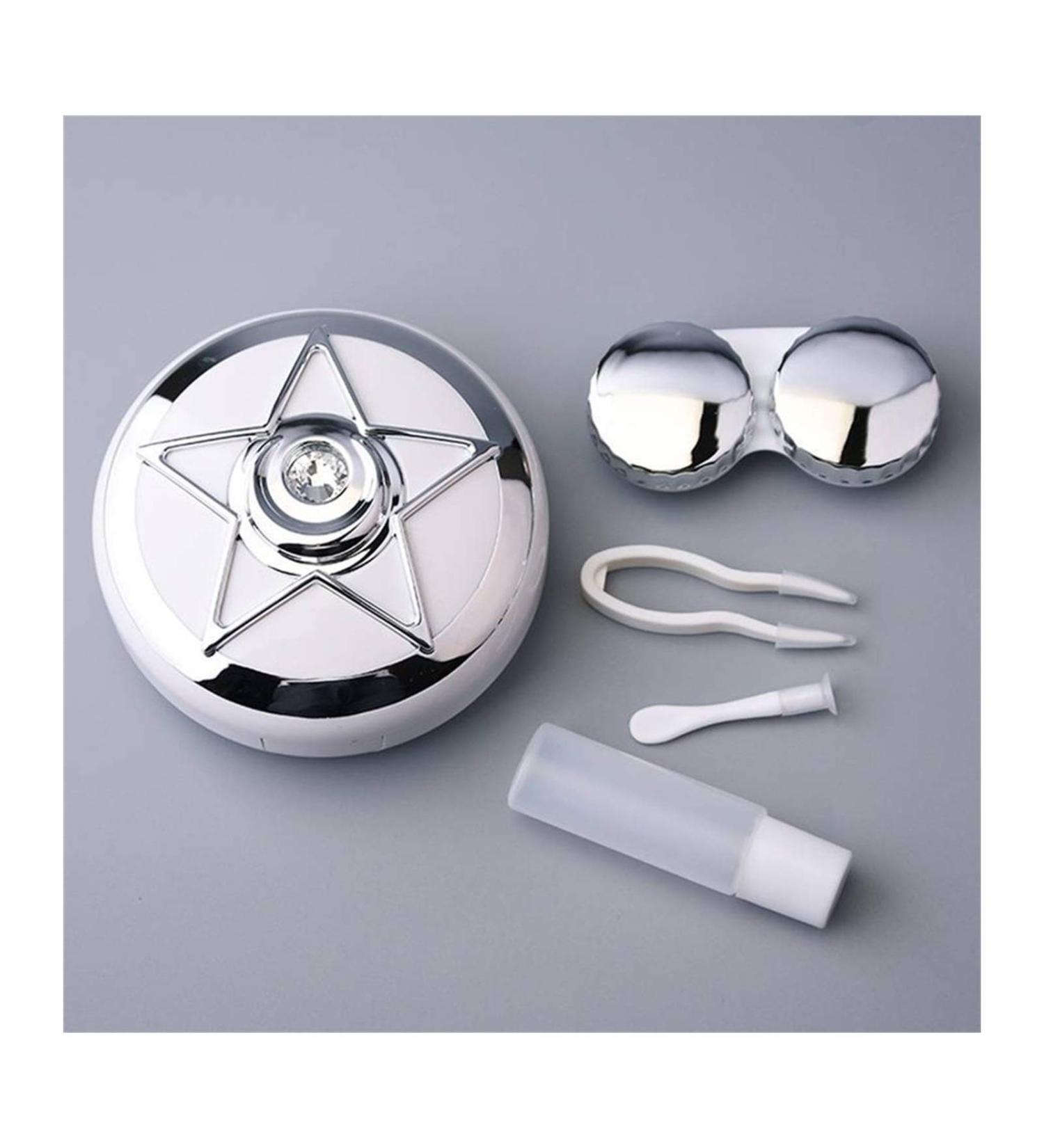 Lentil storage container contact lens container mini box container contact lens container luxury contact lens box for men and women portable holder travel set (color: AJ Gold) (Color: AK Si Ak Silver
