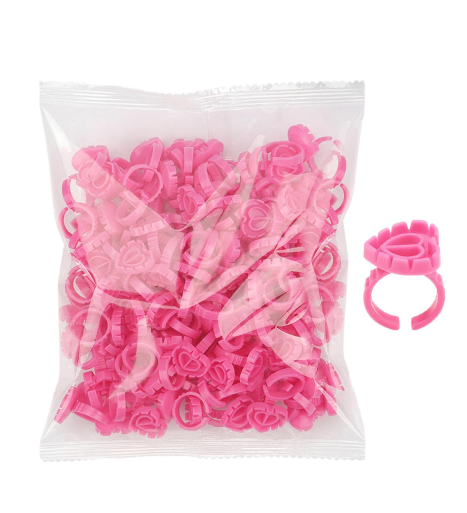 Glue Rings - Eyelash Extension Collector Holder 100 Pc Disposable Adjustable Cups | Eyelash Rings for Professional Cushion Kits Suitable for Ink Lip Products - Buy Online on GoSupps.com