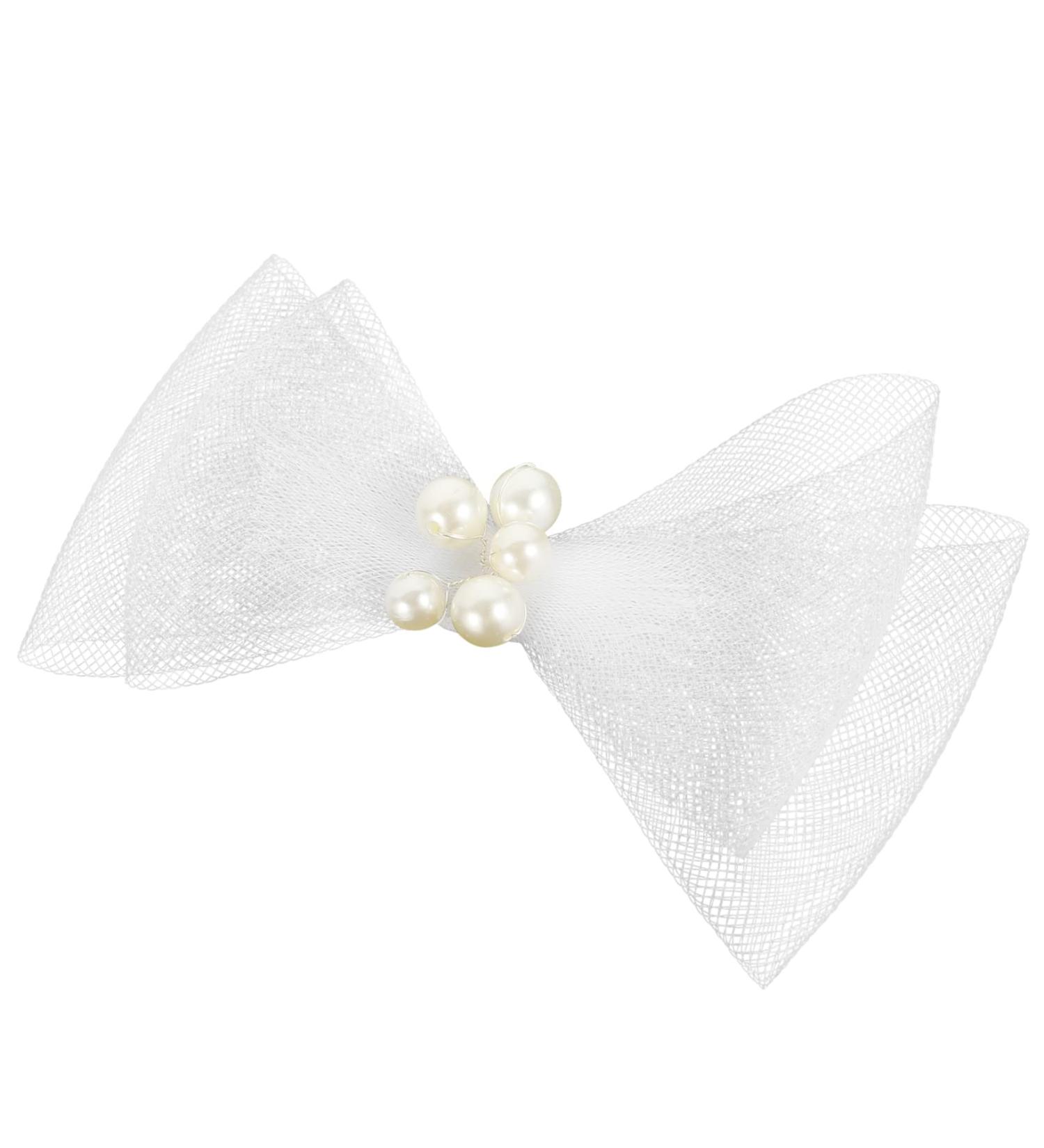 DOITOOL Mesh Pearl Headdress Decorative Hair Clips Large Hair Bow Clip Bridesmaid Hair Accessories Pearl Bow Hairpin Girl Hair Accessories Girls Veil White Miss Bow Tie - Buy Online on GoSupps.com