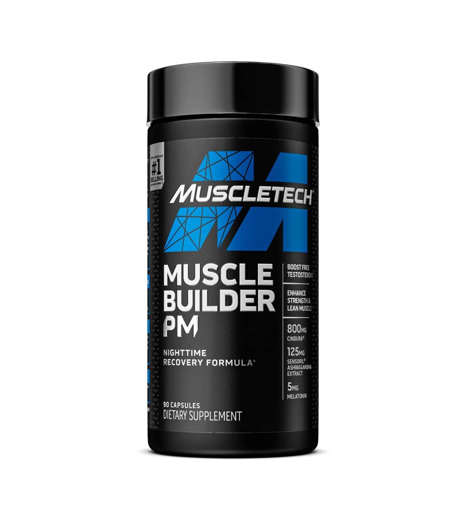 Muscletech Muscle Builder PM - Nighttime Recovery Formula (90 Capsules) | Muscle Gain & Repair - Buy Online on GoSupps.com