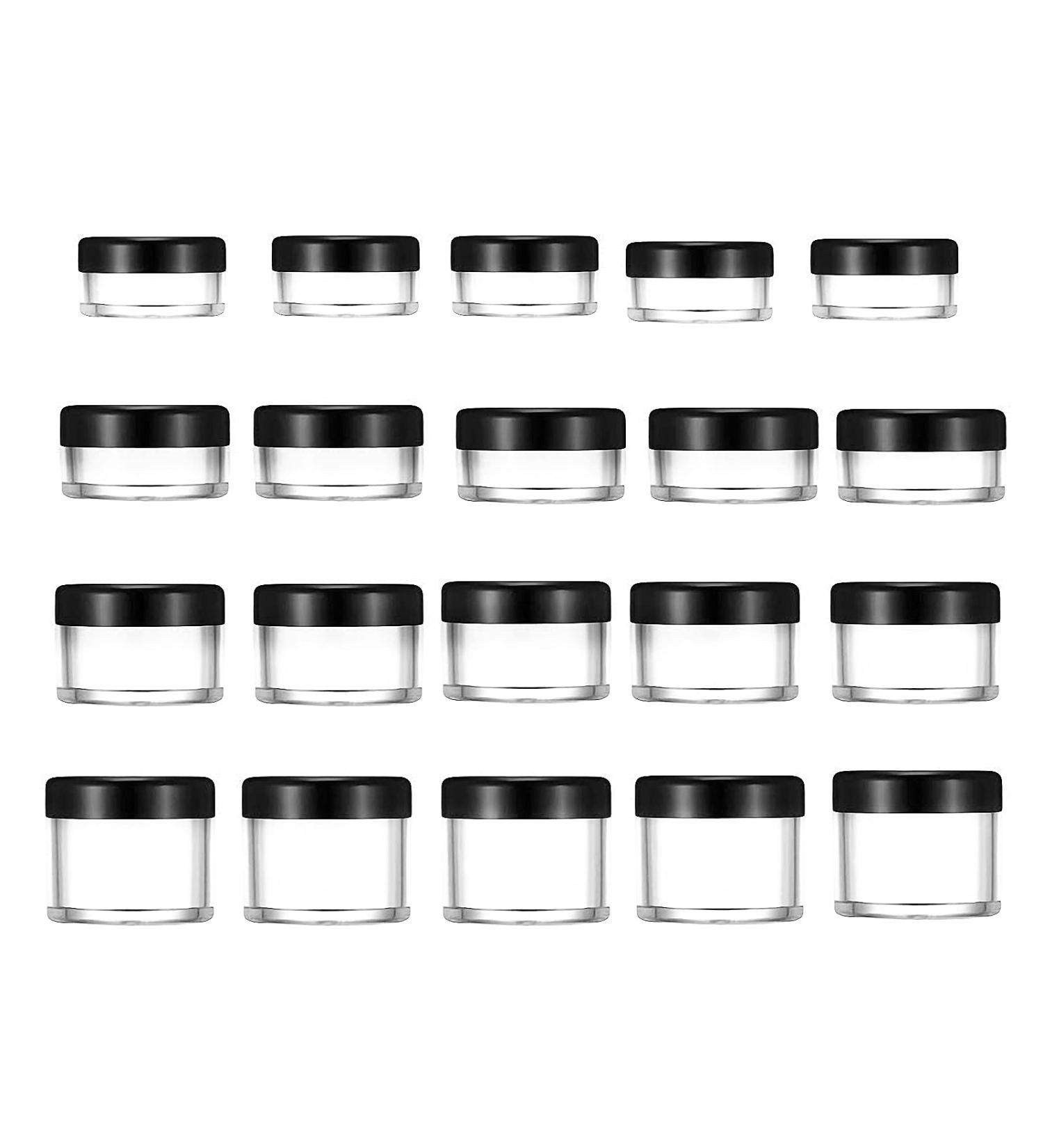 Buy 20 Pcs Black Plastic Jars (5g 10g 15g 20g) - Empty Travel Cream Containers for Lip Balm Lotion Nail Art and Cosmetics - International Shipping Available - Buy Online on GoSupps.com