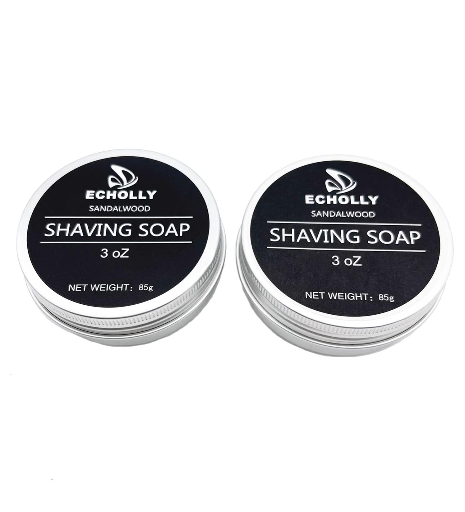 Shaving Soap Cream 2pack for Men by Echolly- Sandalwood Shave Soap for Shaving Brush and Bowl- Smoothest Wet Men's Shaving Cream Soap Barber Soap 2pack 3 oz - Buy Online on GoSupps.com