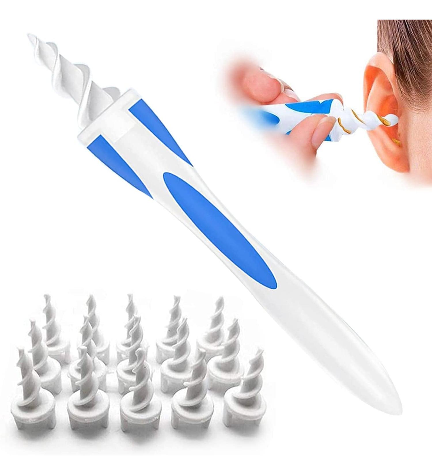 QGrips Earwax Remover Kit - Reusable Spiral Tool with 16 Soft Replacement Tips - Buy Online on GoSupps.com