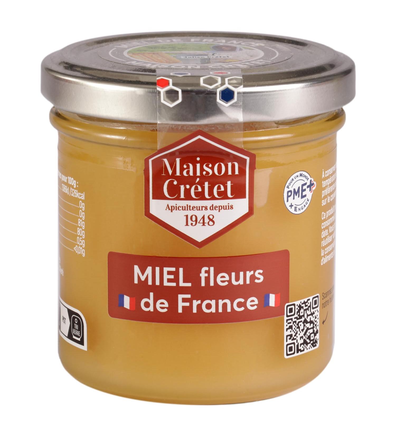 Maison Cr tet | Honey from flowers of France 170g | Unpasteurized honey | Glass jar | 170g - Buy Online on GoSupps.com