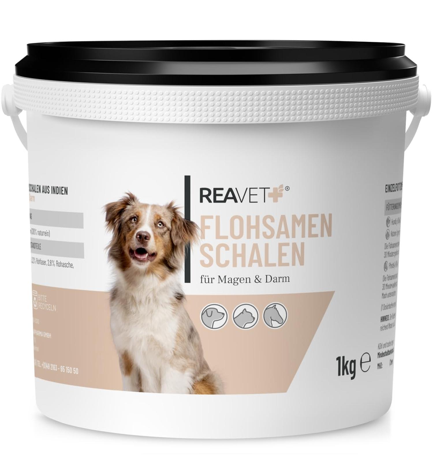 Reavet Psyllium Shells for Dogs & Horses 1kg | Premium Gluten-Free Fiber Supplement - Dog & Cat Additive-Free - Buy Online on GoSupps.com