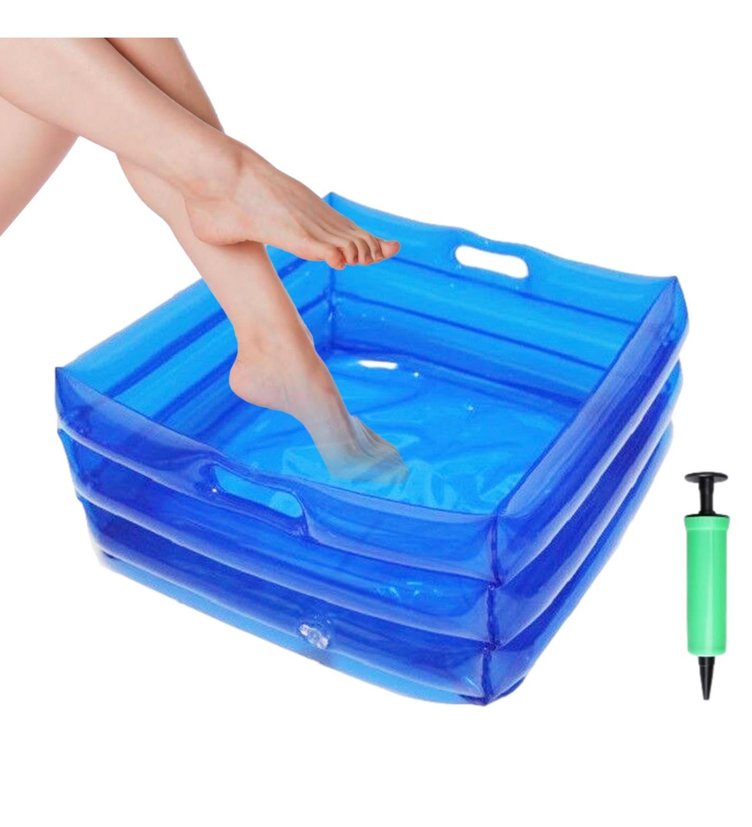 Foldable Foot Bath For Swimming Pool - Foldable Basin Adjustable Blue Foot Bath | Multifunctional Inflatable Foot Bath Foldable Foot Bath For Home Spa Portable Patio Washbasin  - Buy Online on GoSupps.com