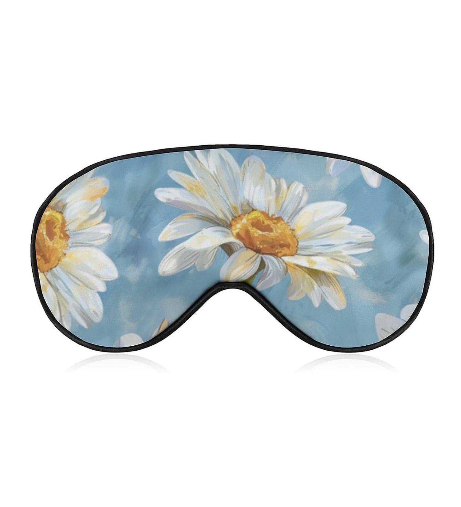 Blue Daisy Flowers Sleeping Mask | Soft Adjustable Eye Mask for Ultimate Light Blocking | Ideal Sleep Blindfold for Men Women Girls & Boys - Buy Online on GoSupps.com