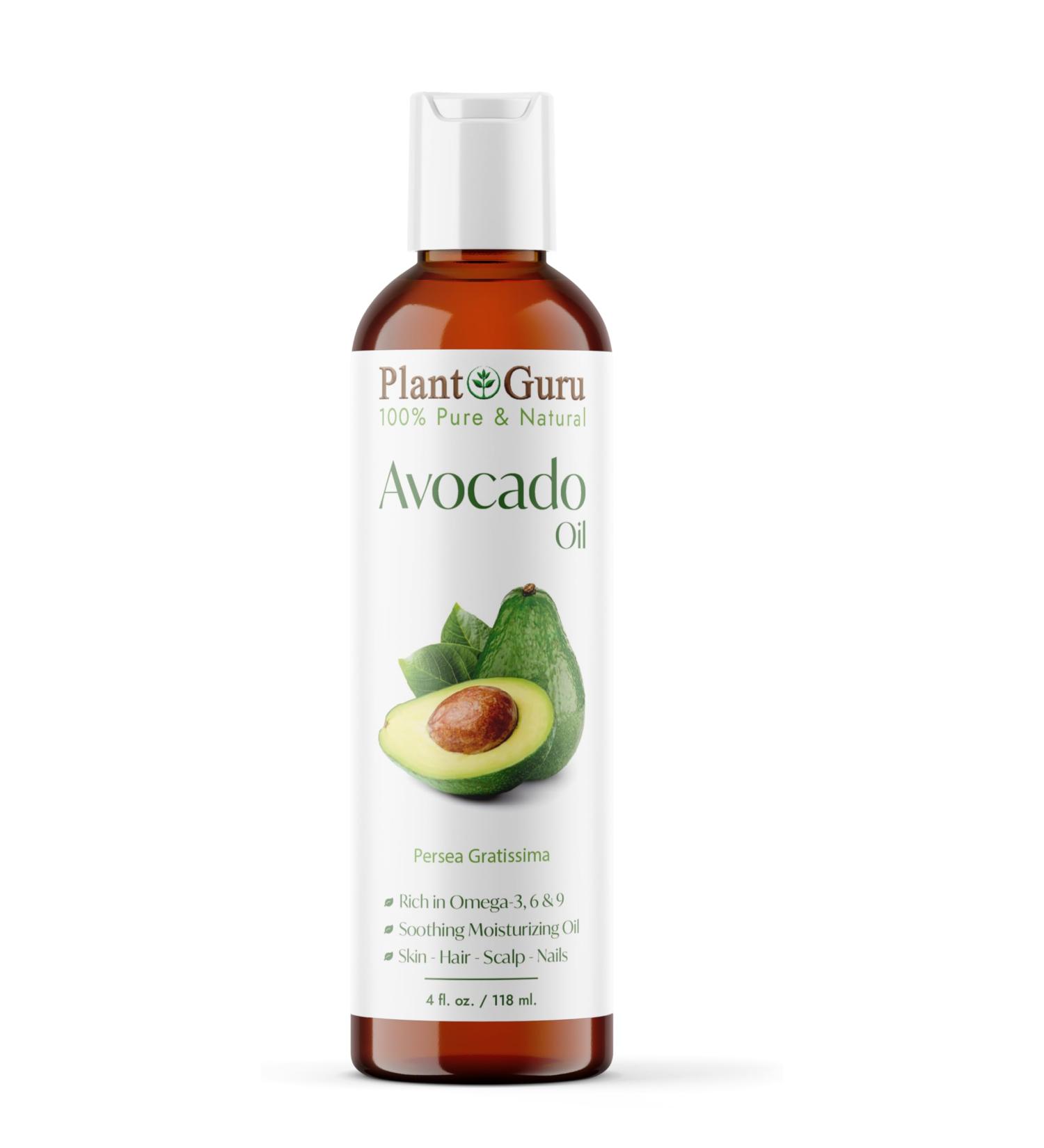 Avocado Oil 4 fl. oz Cold Pressed 100% Pure Natural Carrier For Skin Face and Hair Growth Moisturizer. Perfect For DYI Creams Lotions Lip balm and Soap Making.