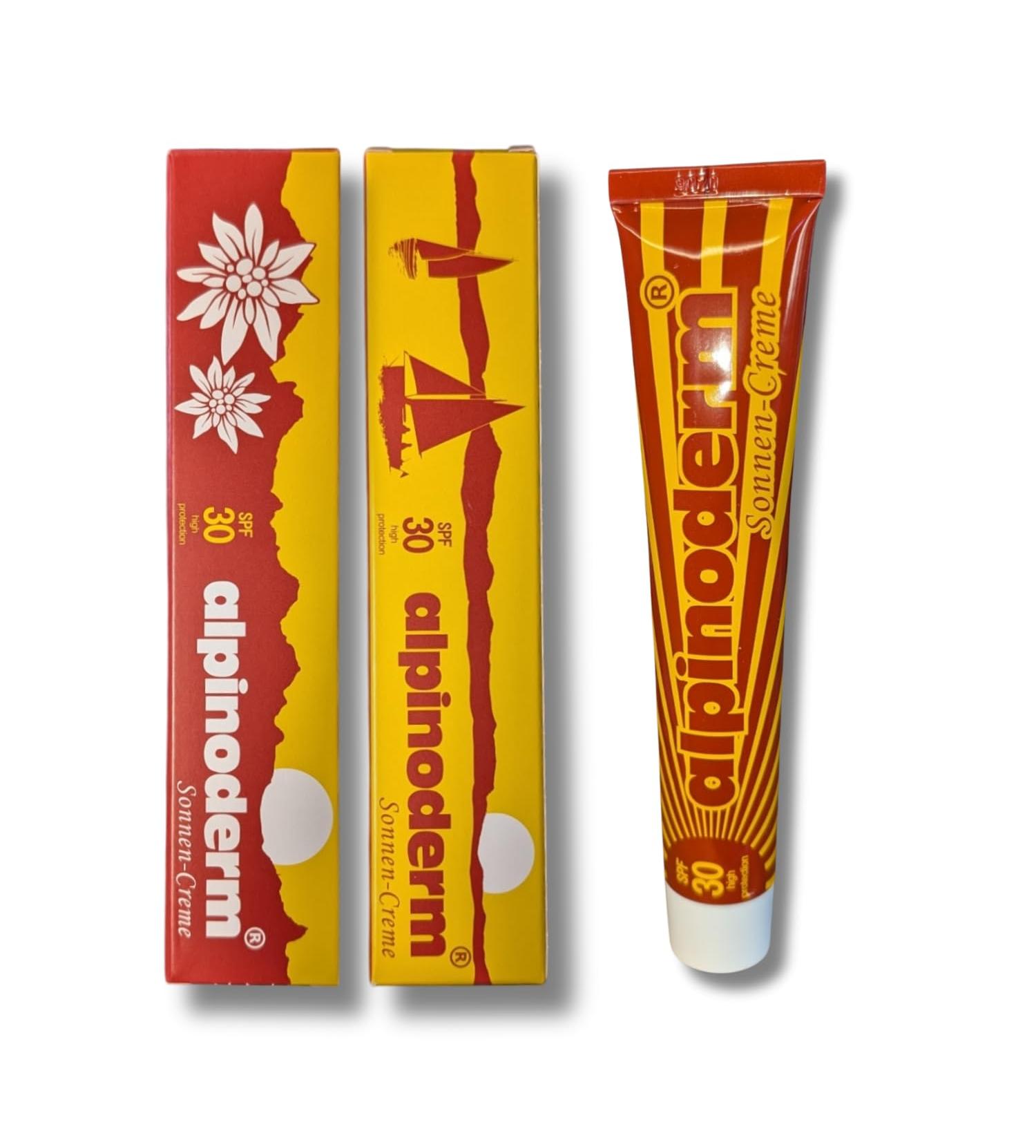 alpinoderm Sunscreen heals and protects in the mountains and by the water with edelweiss extract organic olive oil and jojoba oil SPF 30 50 ml