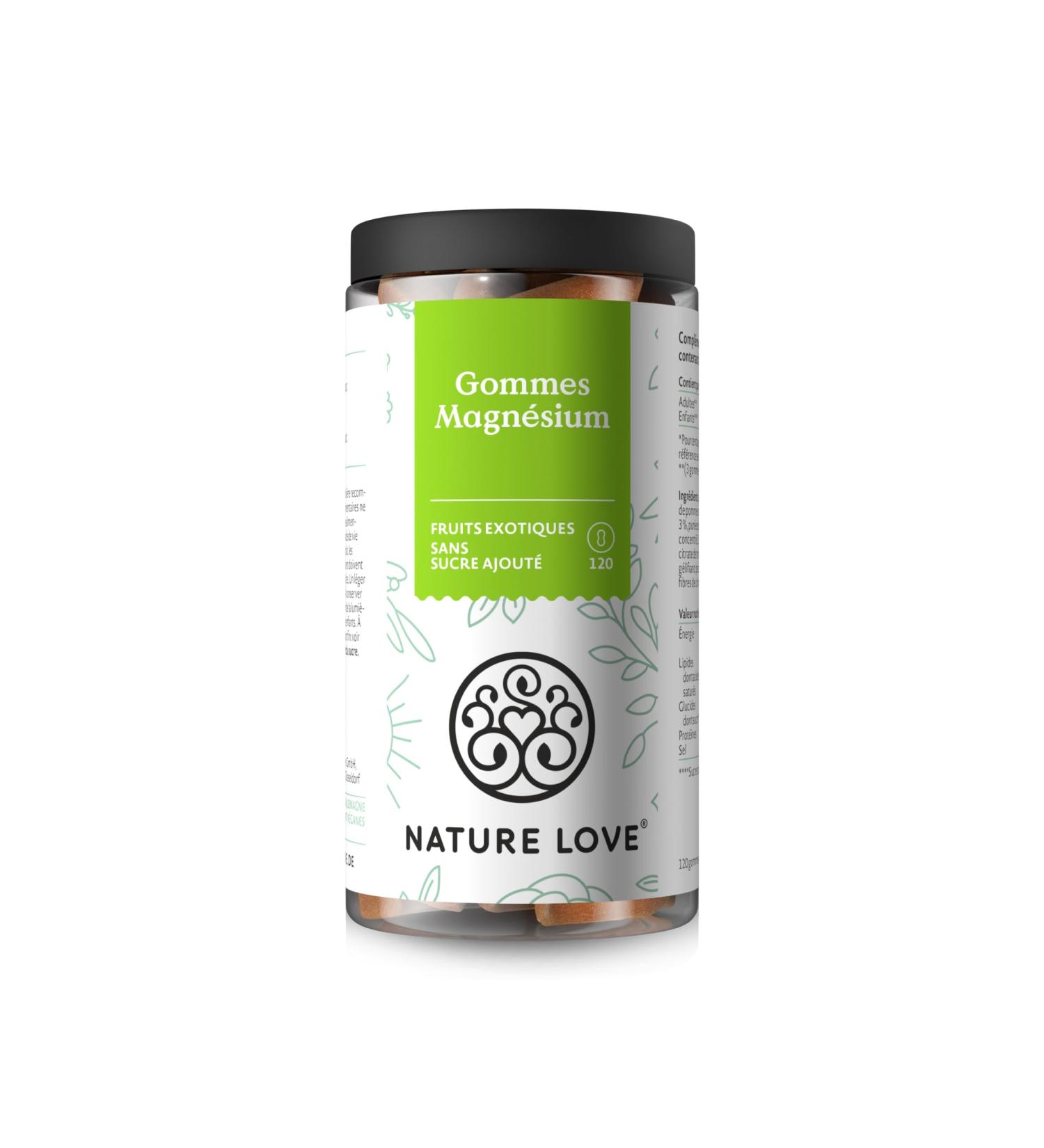 NATURE LOVE Magnesium Gums 120 Gummies no added sugar adults: 188mg of magnesium per day children: 126mg alternative to tablets & capsules vegan and laboratory controlled - Buy Online on GoSupps.com