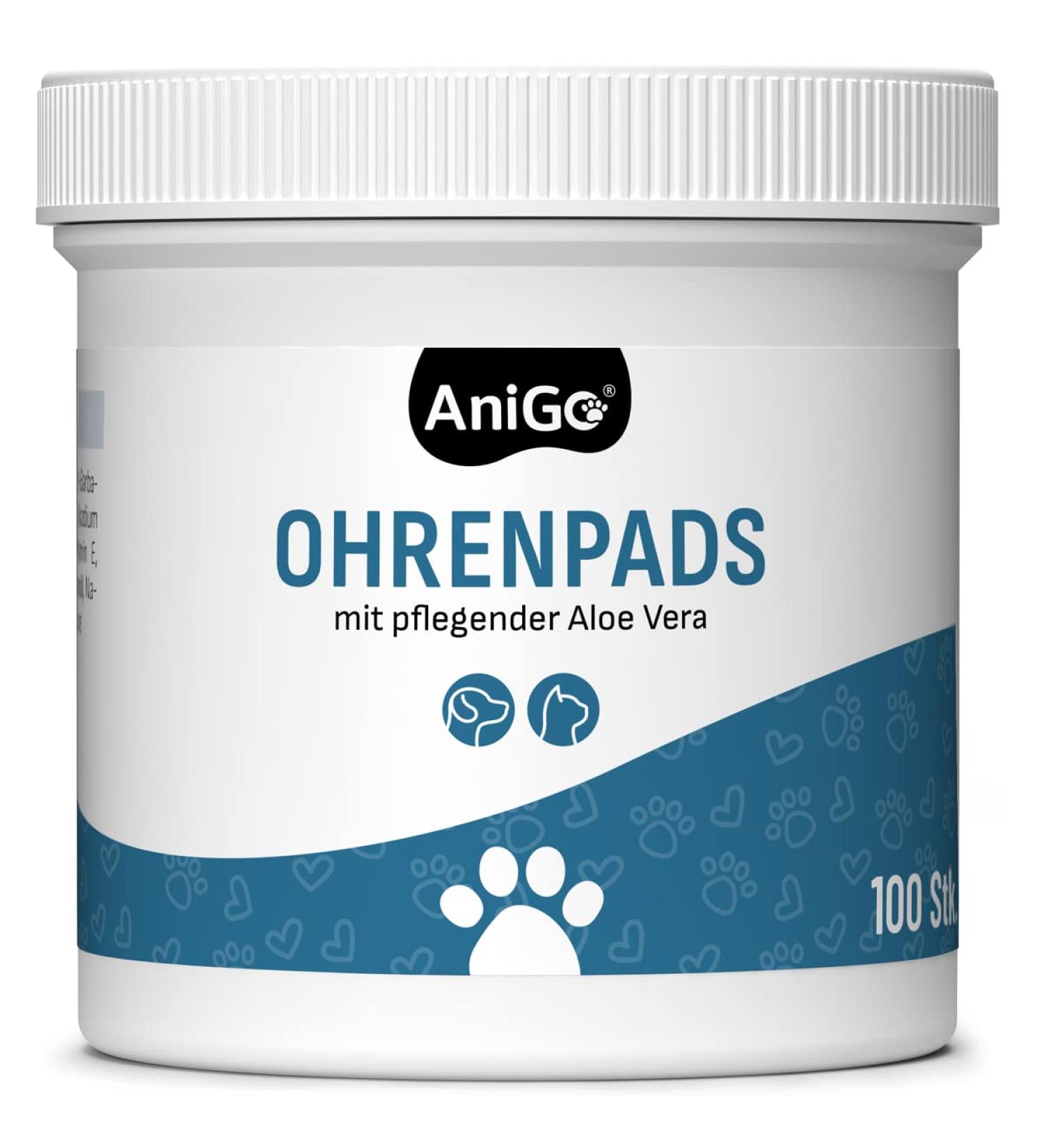 Anigo Ear Cleaning Pads for Dogs & Cats - 100 Soft & Mild Towels for Gentle Ear Hygiene & Care - Buy Online on GoSupps.com