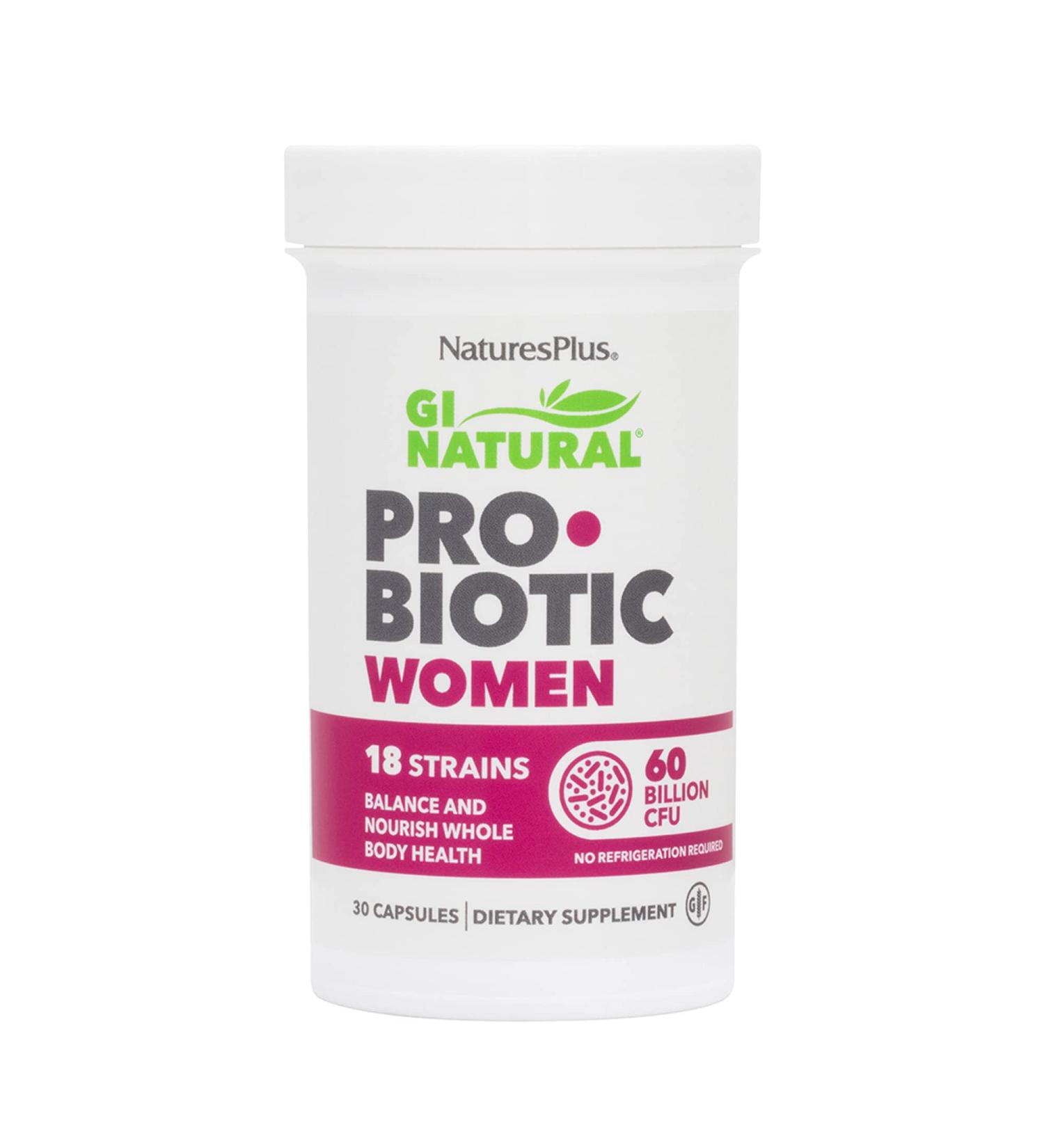 Natureâ€™s Plus GI Natural Probiotic for Women - 60 Billion CFU, 30 Capsules - Buy Online on GoSupps.com