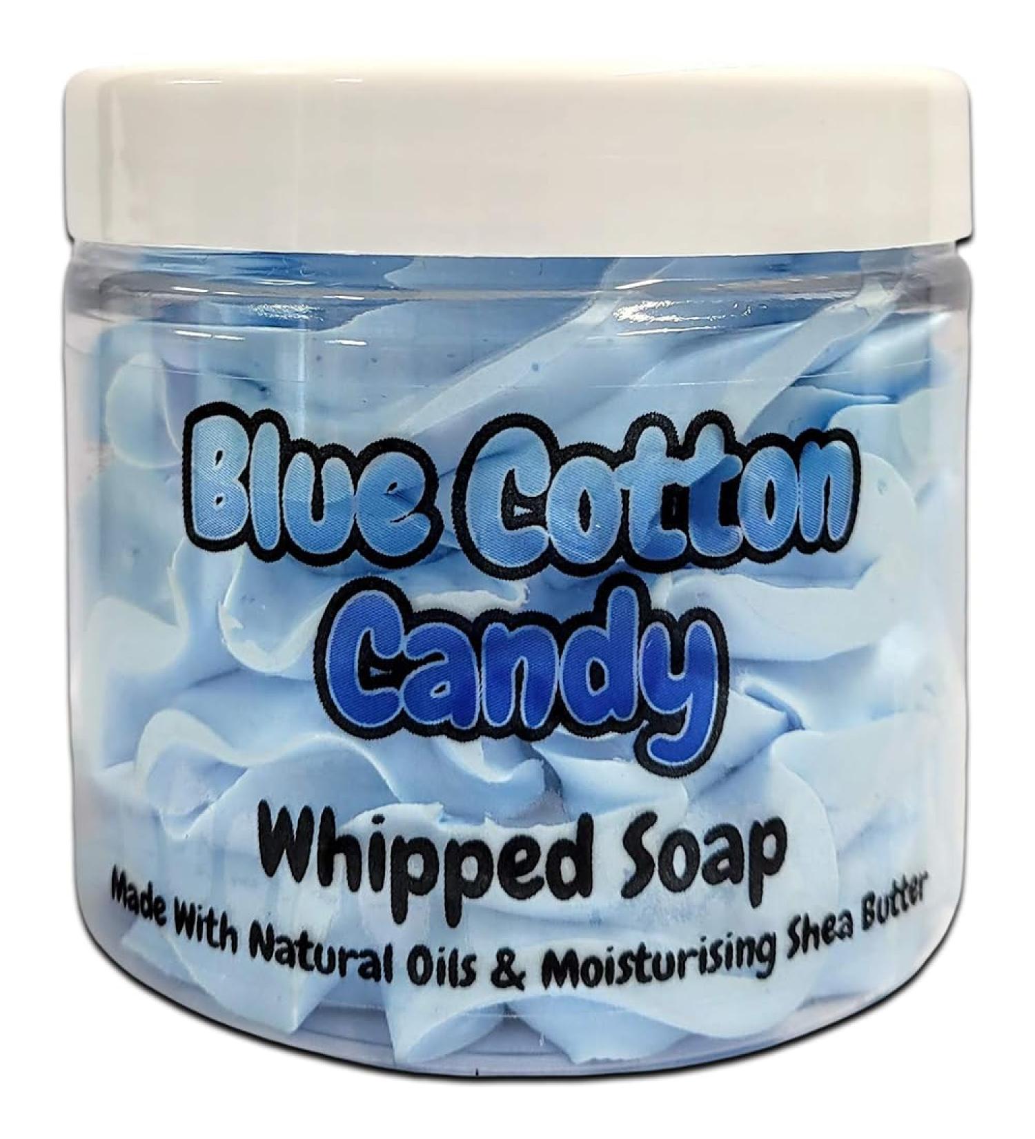 Blue Cotton Candy Whipped Soap Body Wash - 150g - Natural Oils and Butters - Sweet Scent - Vegan Friendly - Puddle of Wax - Made in the UK - Buy Online on GoSupps.com
