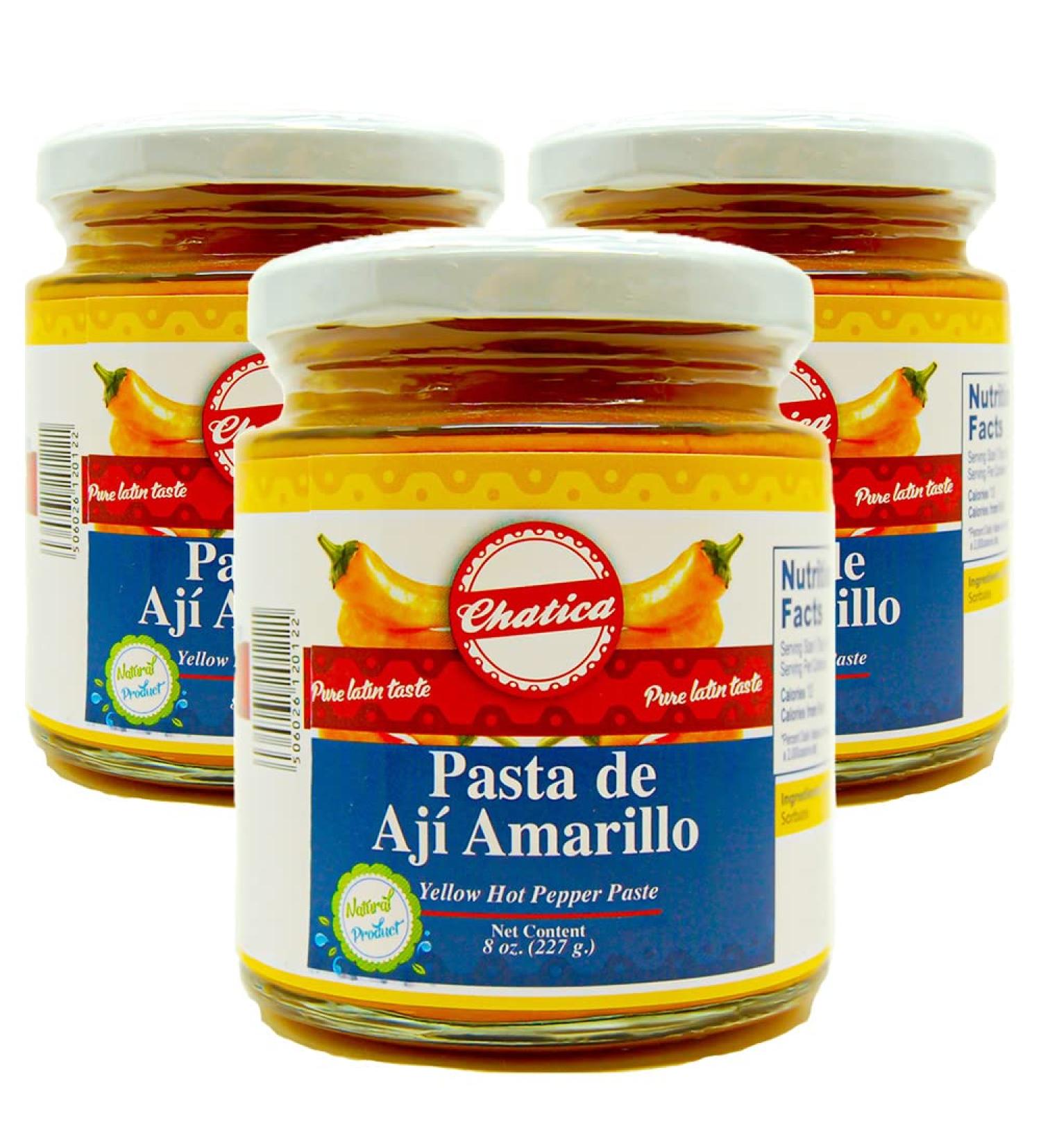 Chatica Pasta de Aji Amarillo 227g (Pack 3) / Mexican Chilli Pepper Paste for Cooking Hot Chili Marinade Paste - Buy Online on GoSupps.com