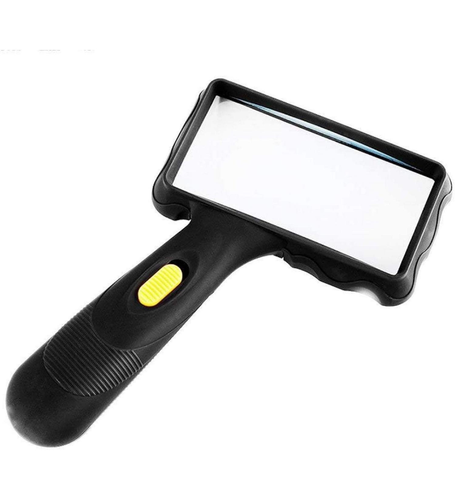 Loupe Magnifier for Hobbies Rectangular 10X Handheld Magnifier with 2 Bright LED Lights for Reading Newspaper Book Map Better Life - Buy Online on GoSupps.com