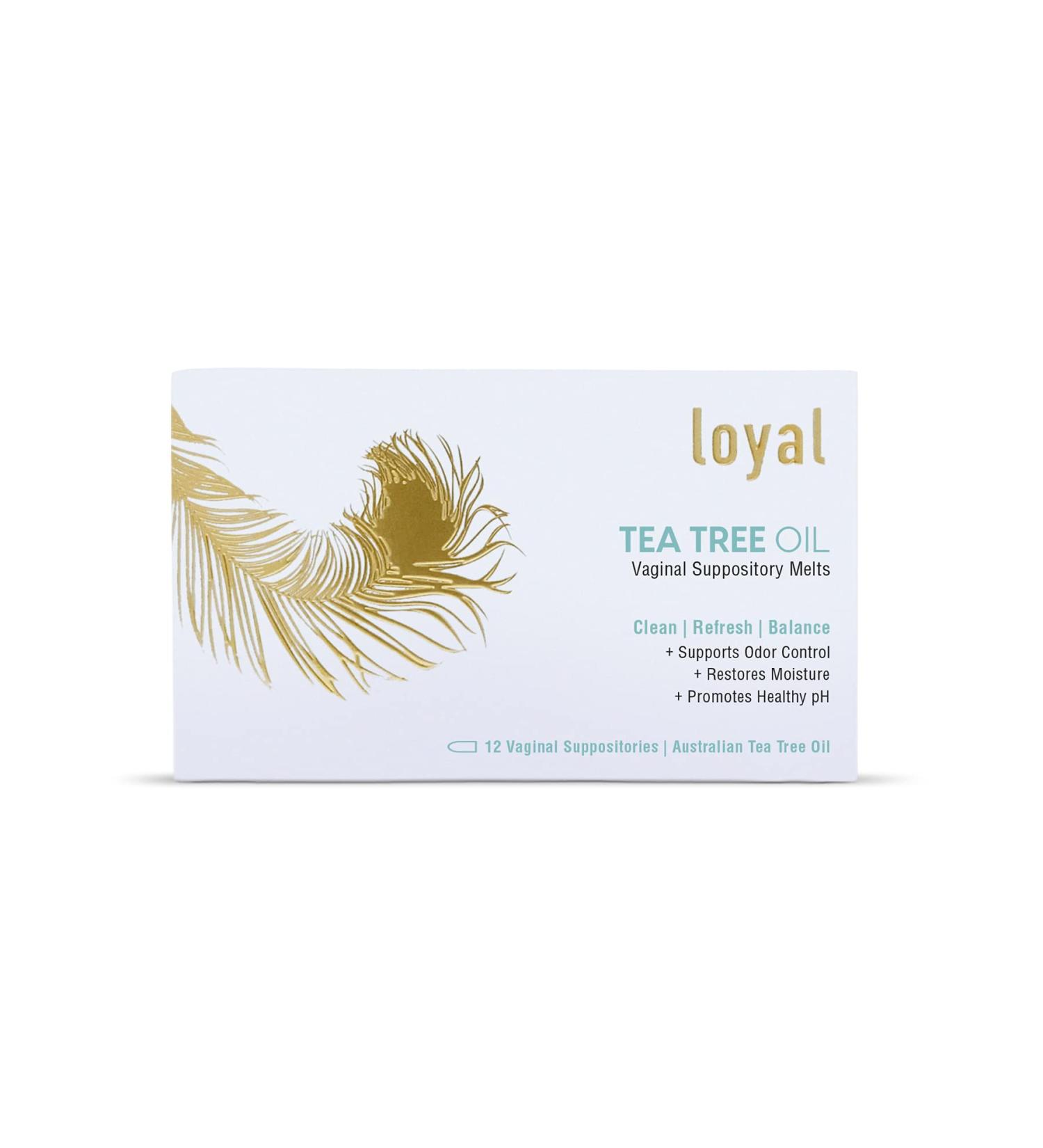 Loyal Tea Tree Oil Suppository Melts - 12 Count - Supports Odor Control, Soothes Discomfort, Promotes Healthy pH - Buy Online on GoSupps.com