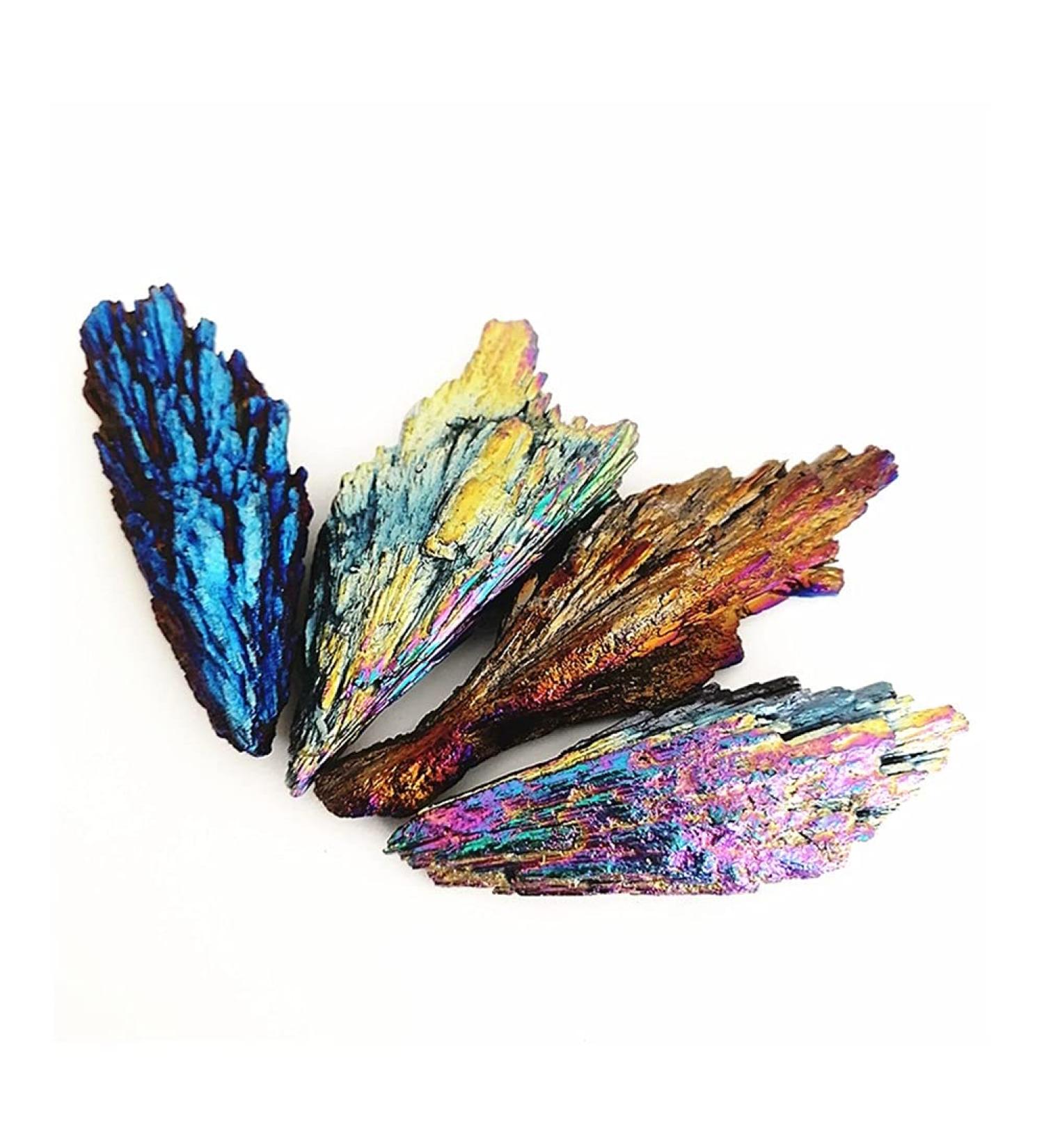 Crystal Natural Blue Titanium Aura kyanite Cluster Rock Stones and Crystals Reiki Specimen Home Decor - Buy Online on GoSupps.com