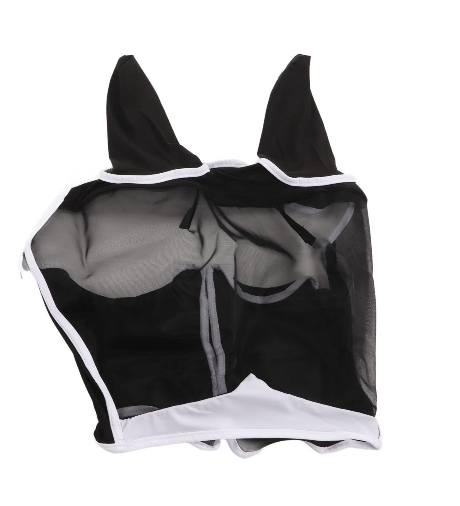 RiToEasysports Black Horse Eye Mask Stretchable Breathable & Removable Mesh Fly Mask with Ears for Ultimate Horse Protection - International Shipping Available - Buy Online on GoSupps.com