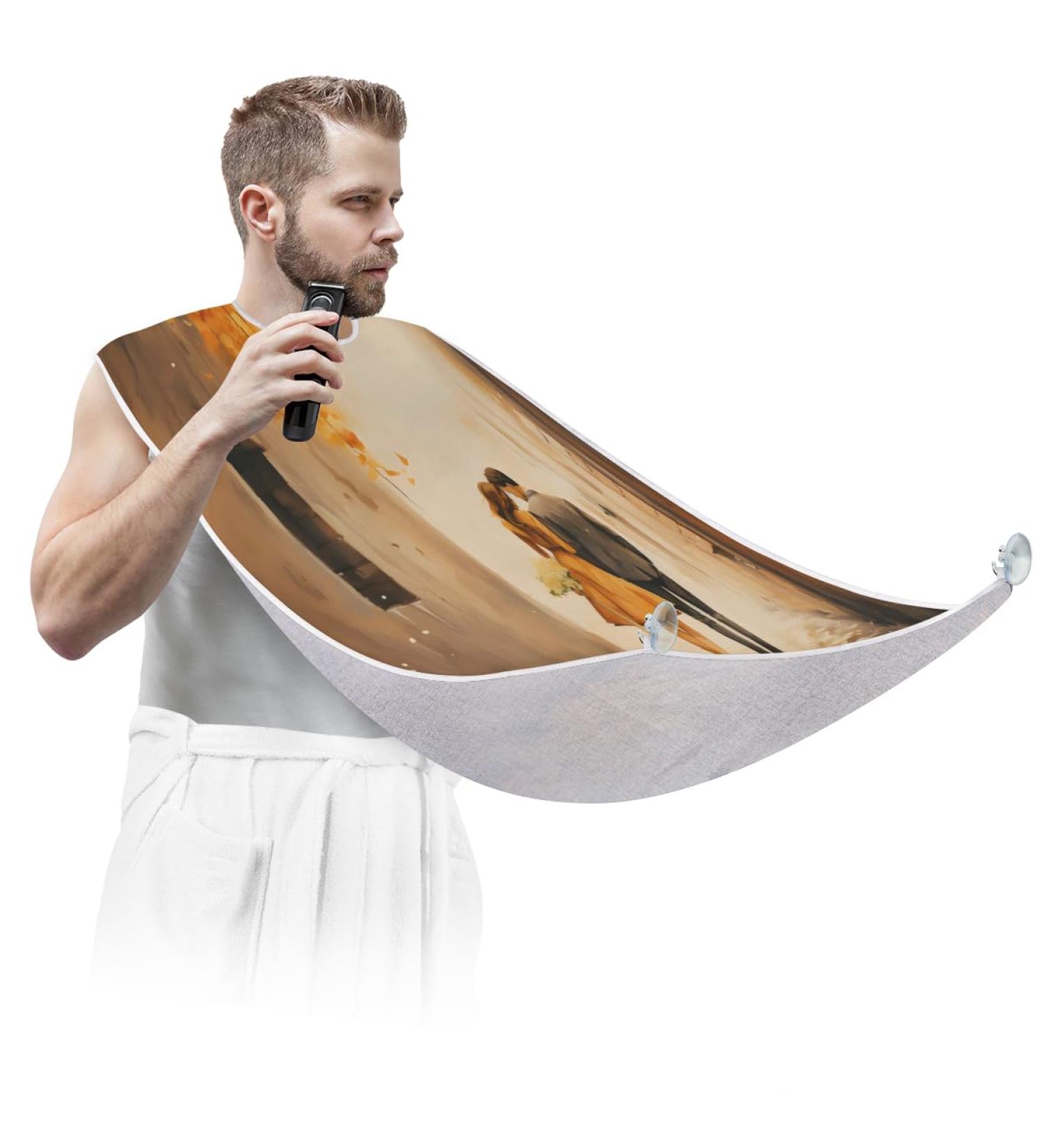 Vintage Landscape Beard Bib Apron - Ultimate Beard Hair Catcher for Men | Perfect Father's Day & Christmas Gift for Dad & Husband - Buy Online on GoSupps.com