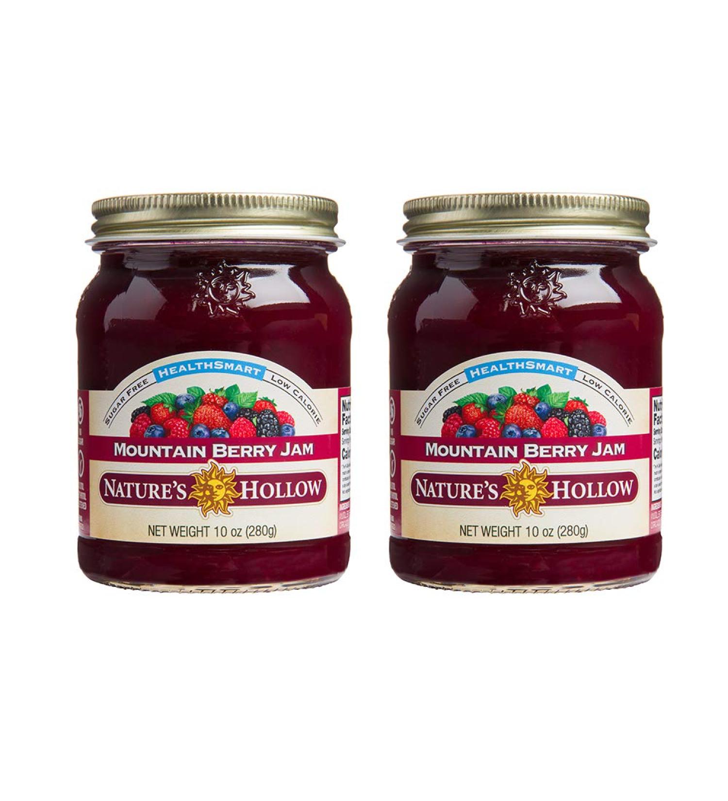 Nature's Hollow Sugar-Free Mountain Berry Jam Preserves 10oz - 2 Pack | Non GMO, Keto Friendly, Vegan & Gluten Free - Buy Online on GoSupps.com